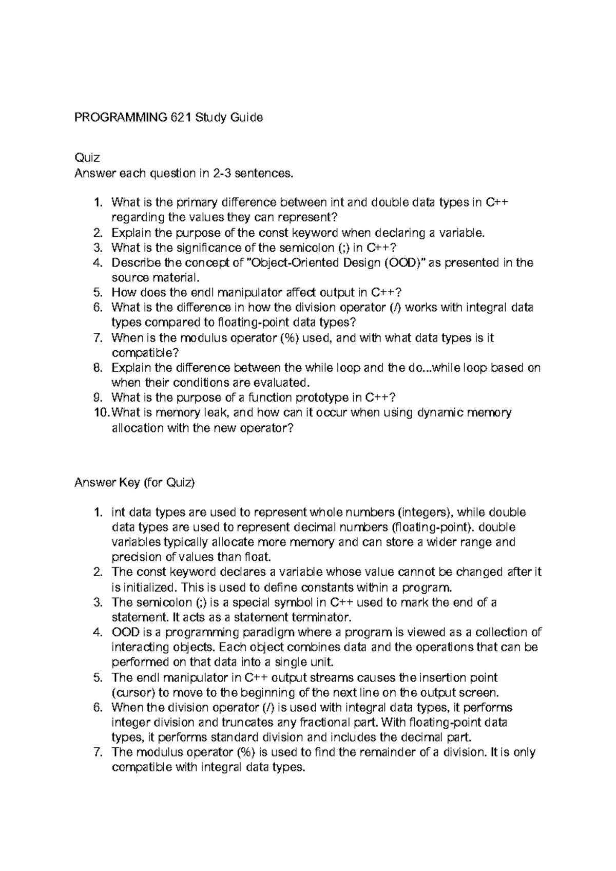 Business Analysis 621 Quiz 1 Study Guide: Key Concepts & Insights - Studocu