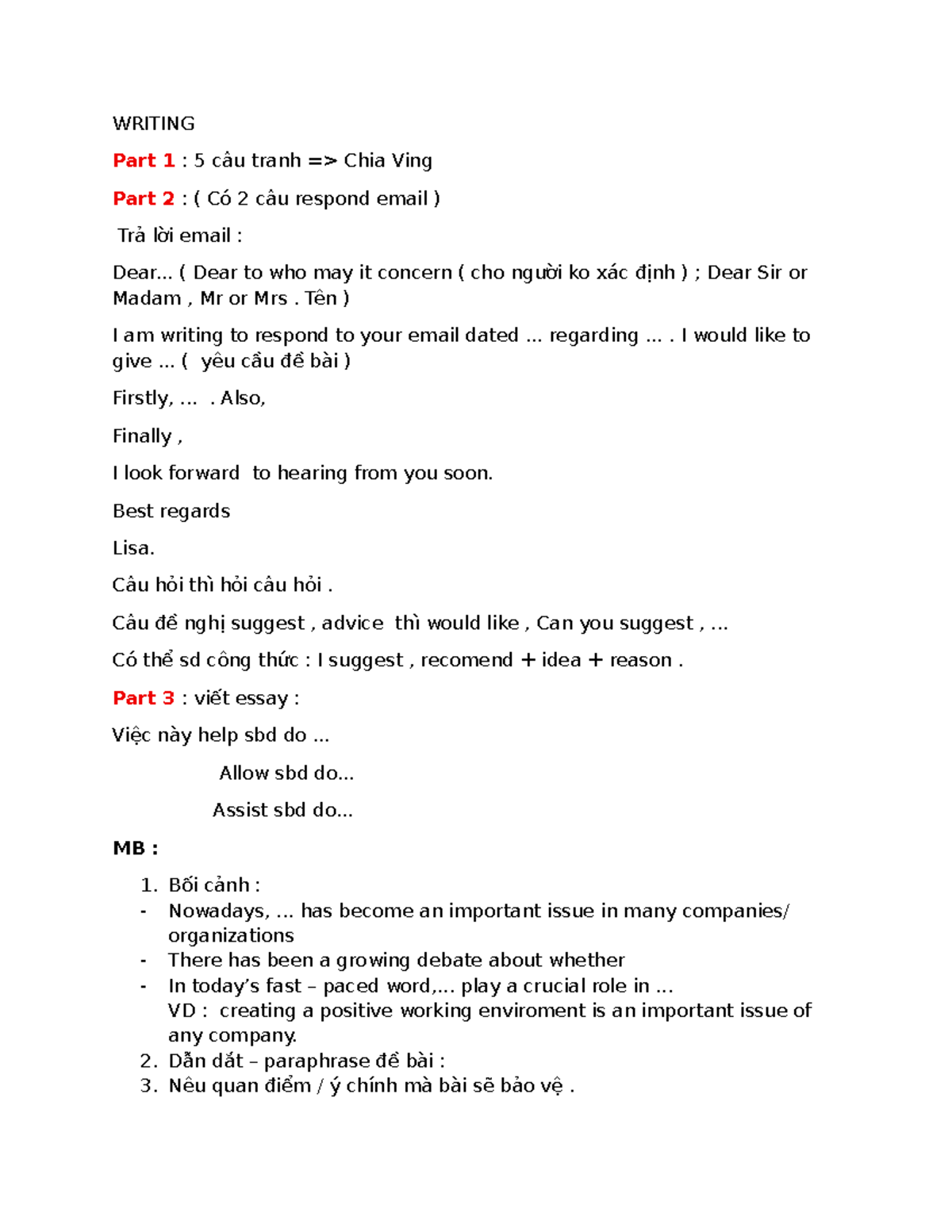 Writing Techniques and Email Response Guide - Studocu