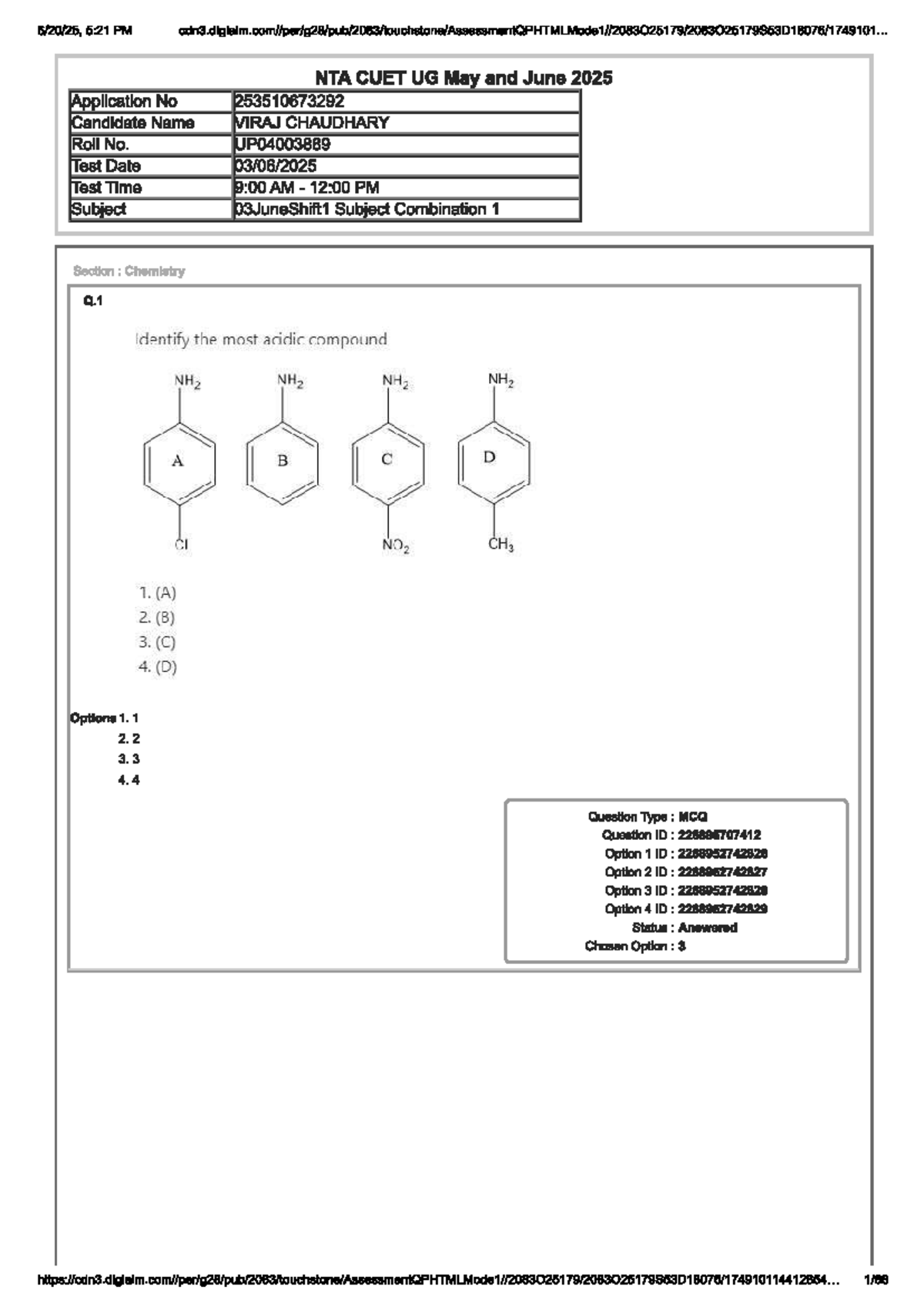 CUET UG 2025 Chemistry MCQ Practice Questions and Answers - Studocu
