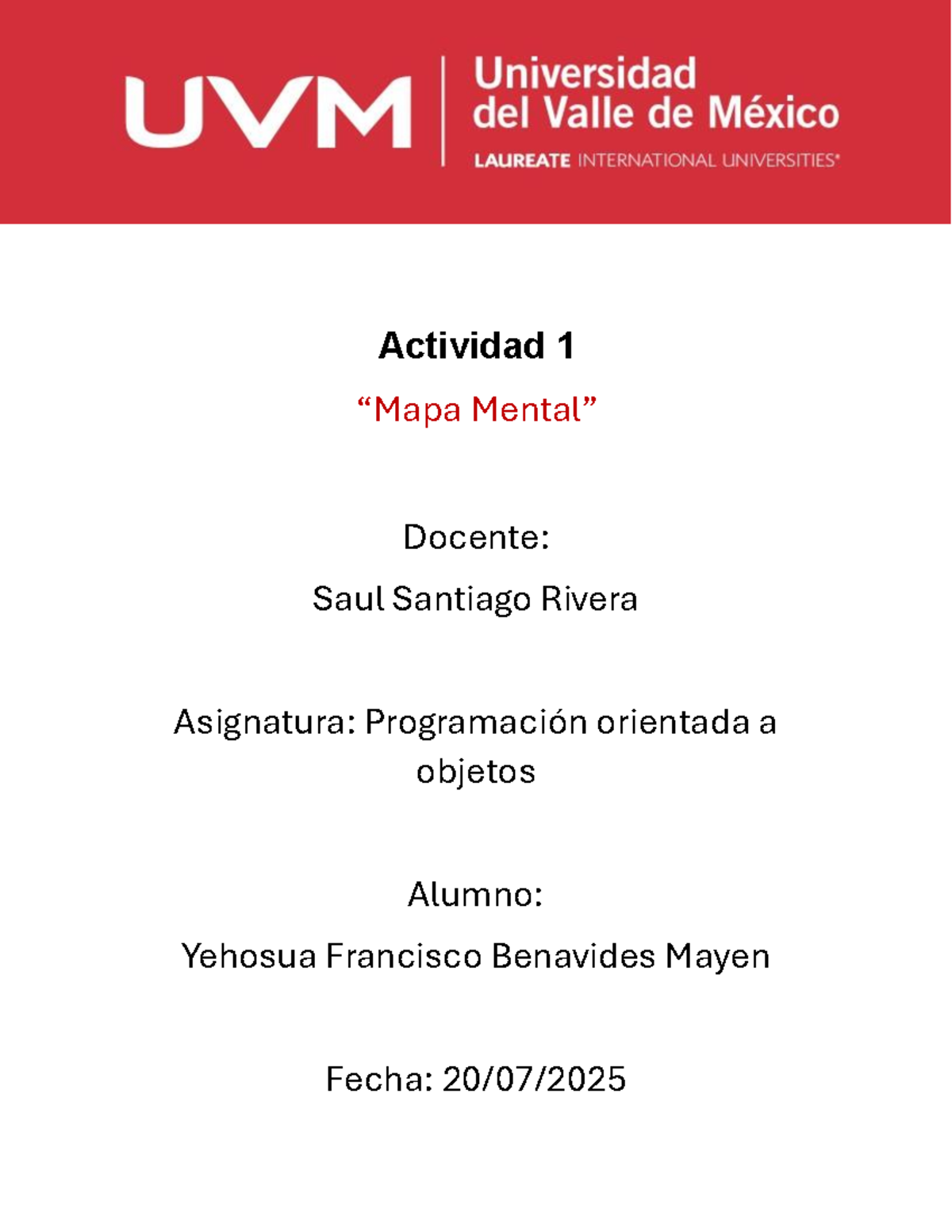 Actividad 1 - Mapa Mental de Programación Orientada a Objetos - Studocu