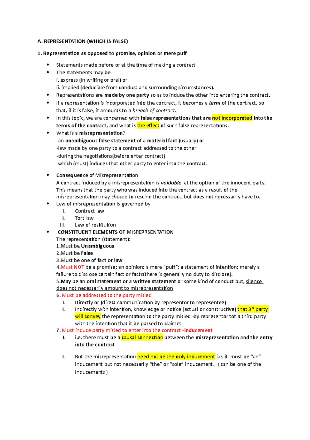 Course Code: LAW101 - Final Exam Notes on Duress and Contract Law - Studocu