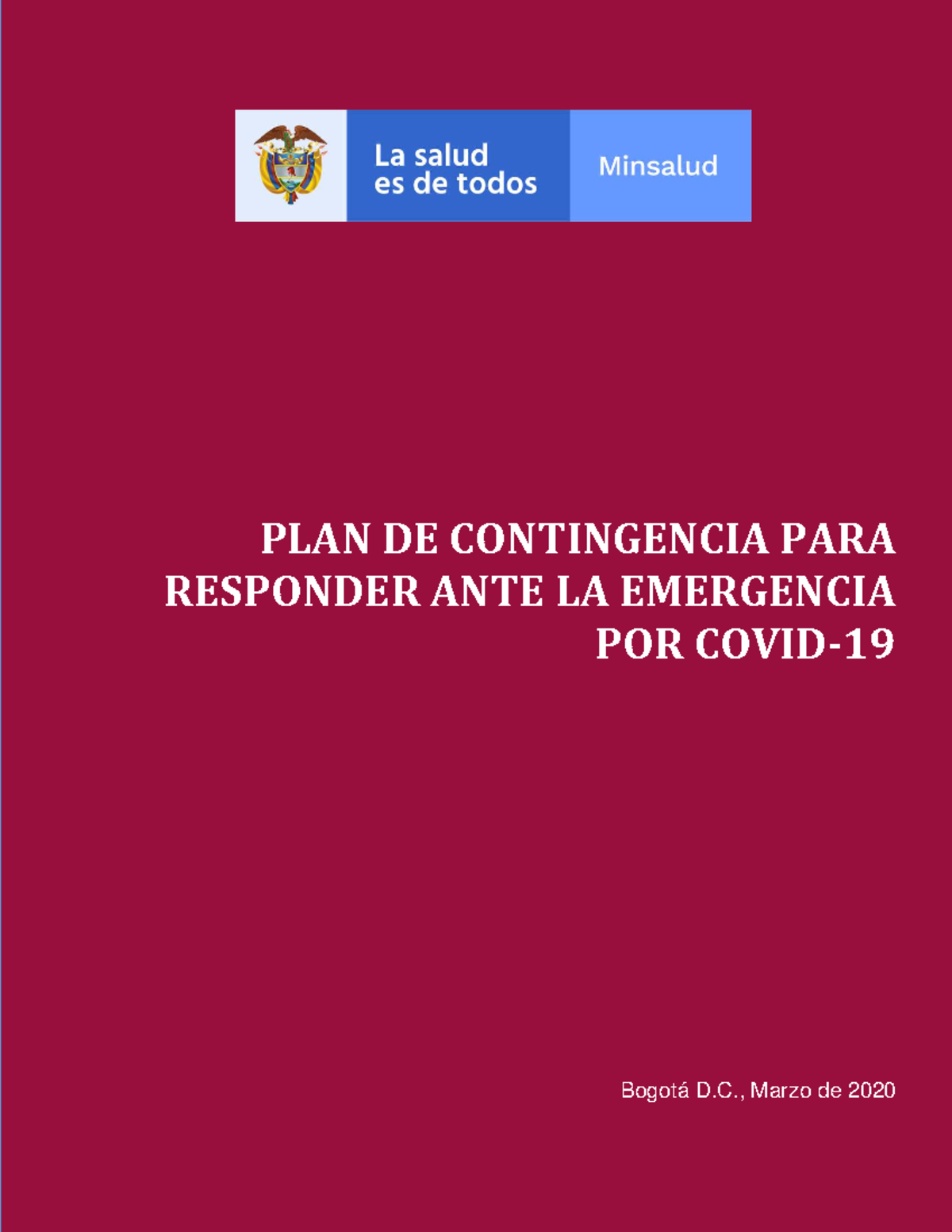 PLAN DE Contingencia PARA Responder ANTE LA Emergencia POR Covid-19 ...