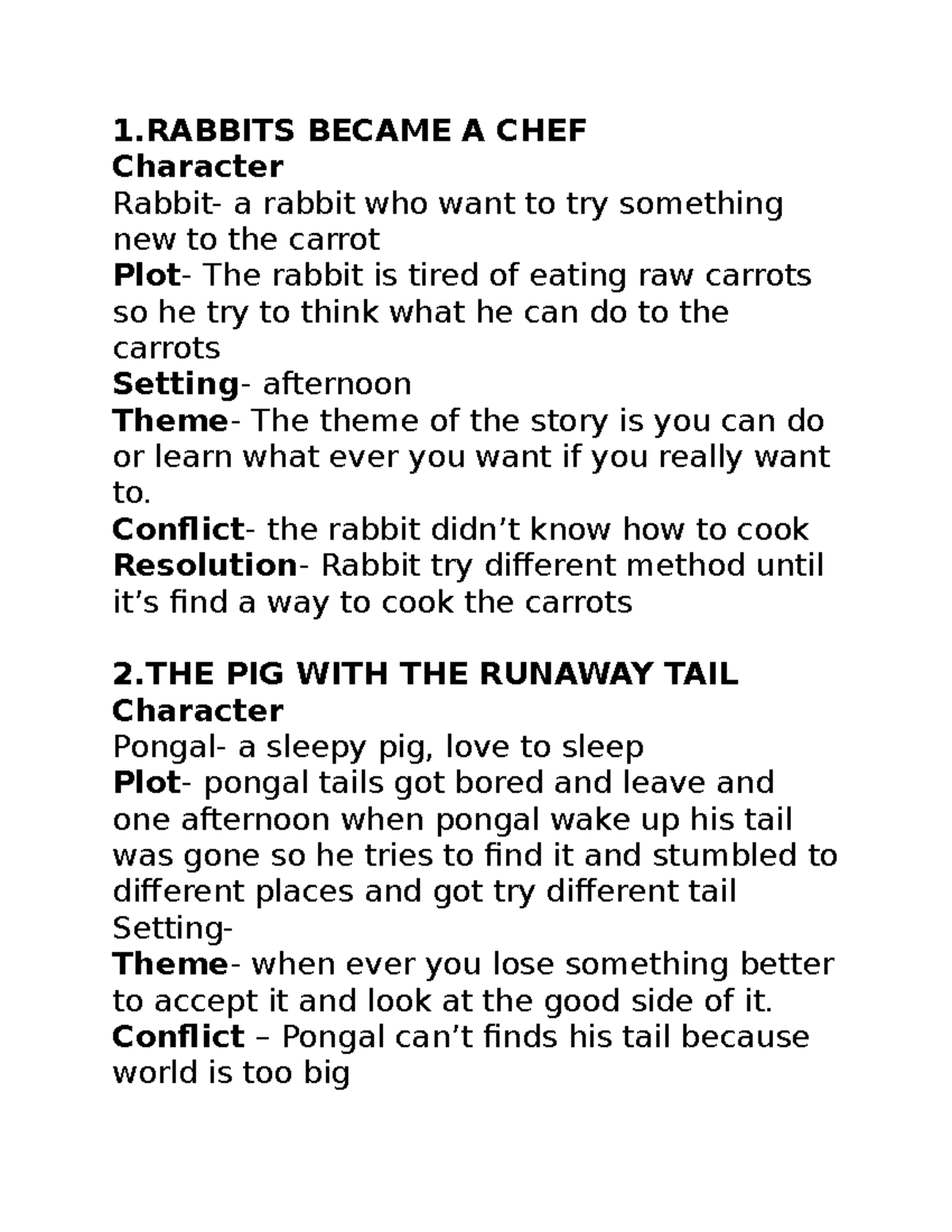 Assignment HJA: Short Stories Character Analysis and Themes - Studocu
