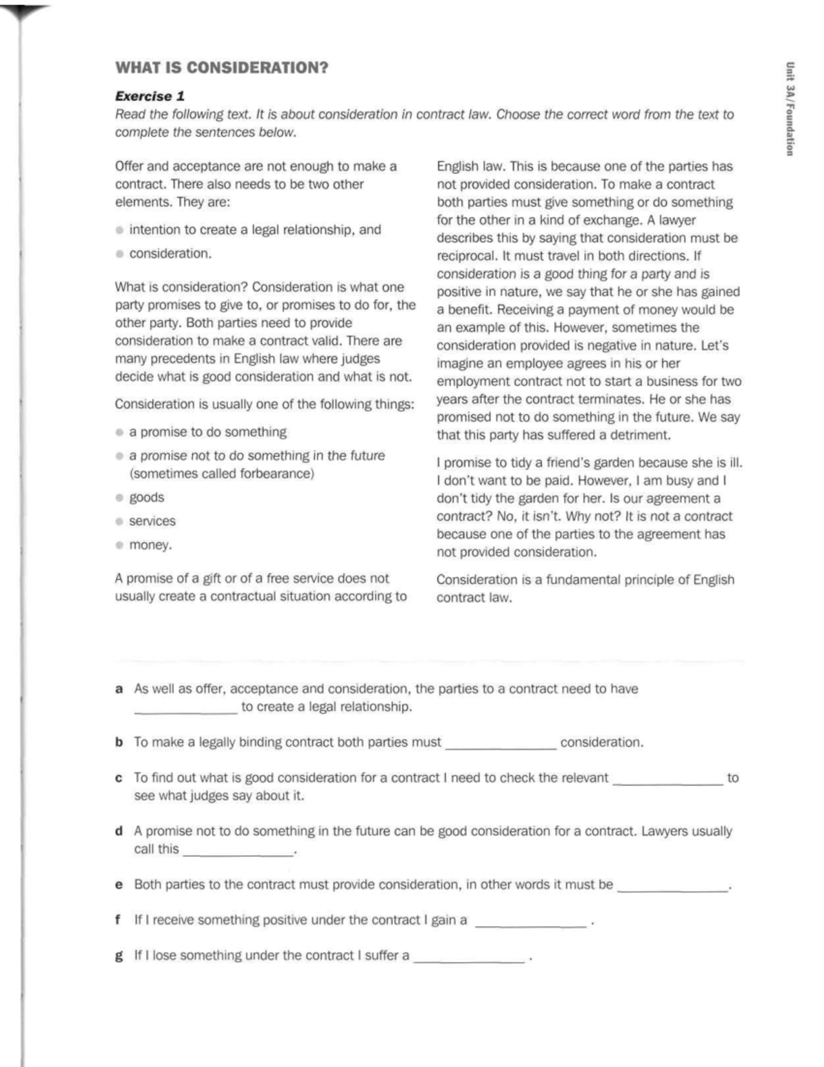 Contract Law Basics: Understanding Consideration and Its Role - Studocu