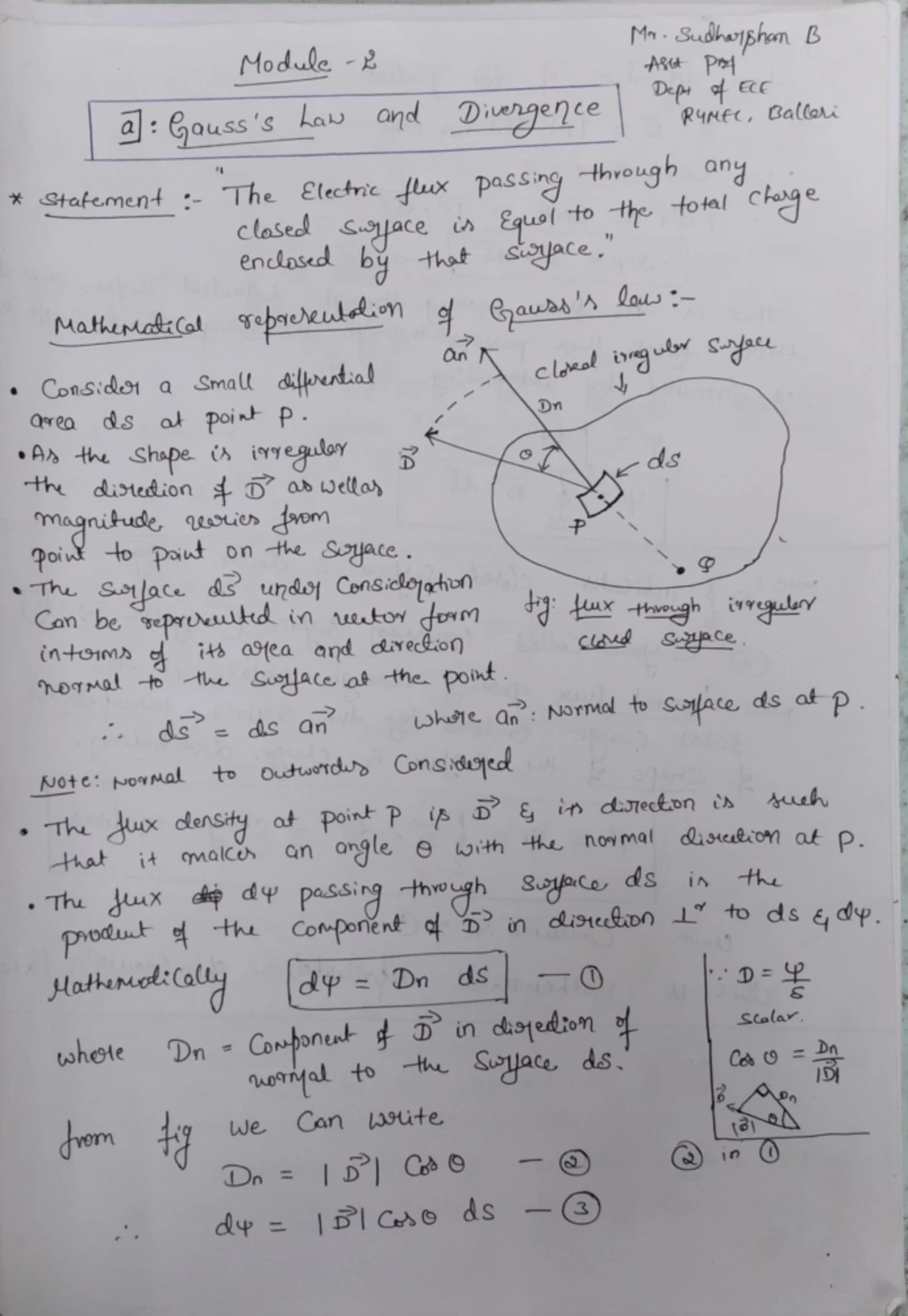 Electromagnetics Module Notes - Electric Field Intensity and More - Studocu
