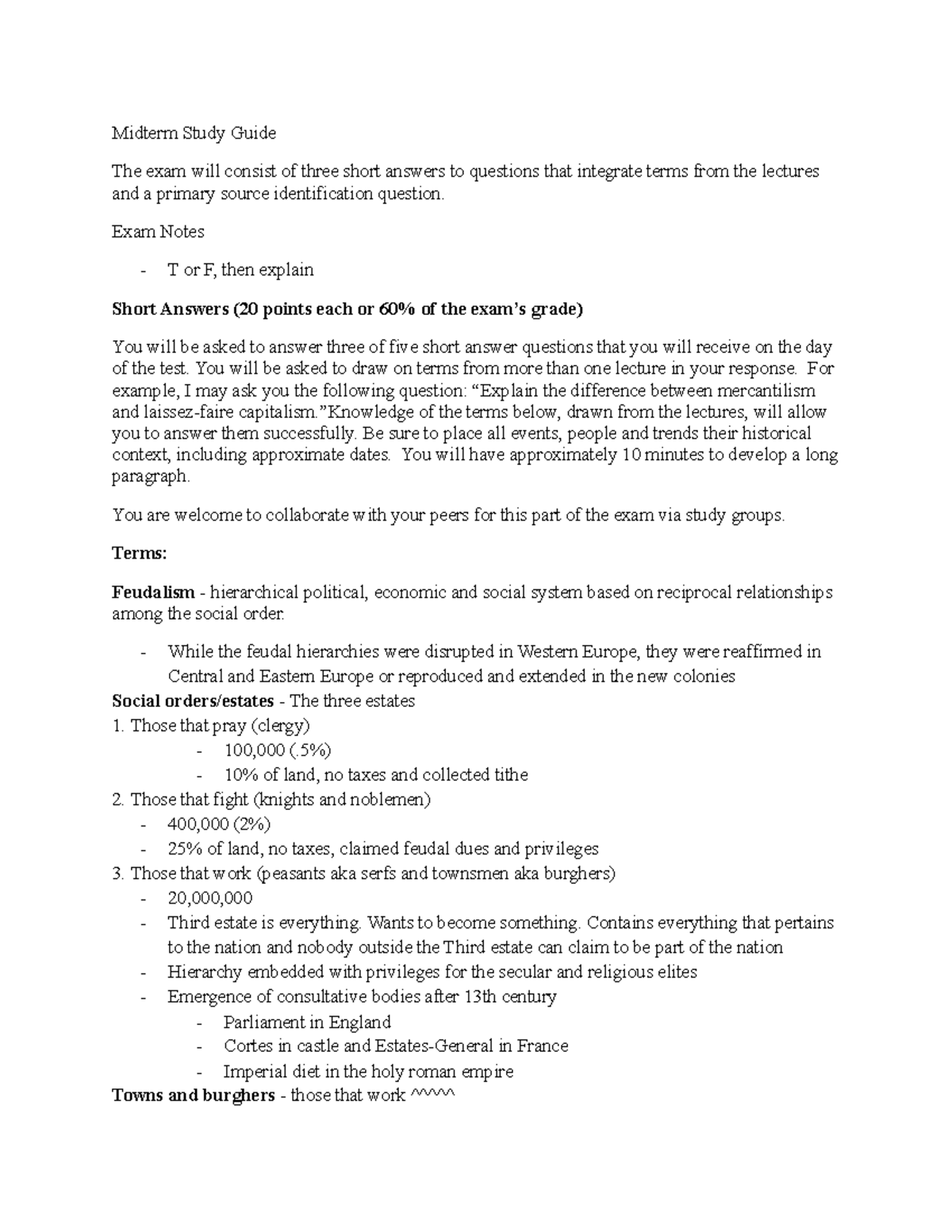 HIST 101 Midterm Study Guide: Key Themes & Exam Structure - Studocu