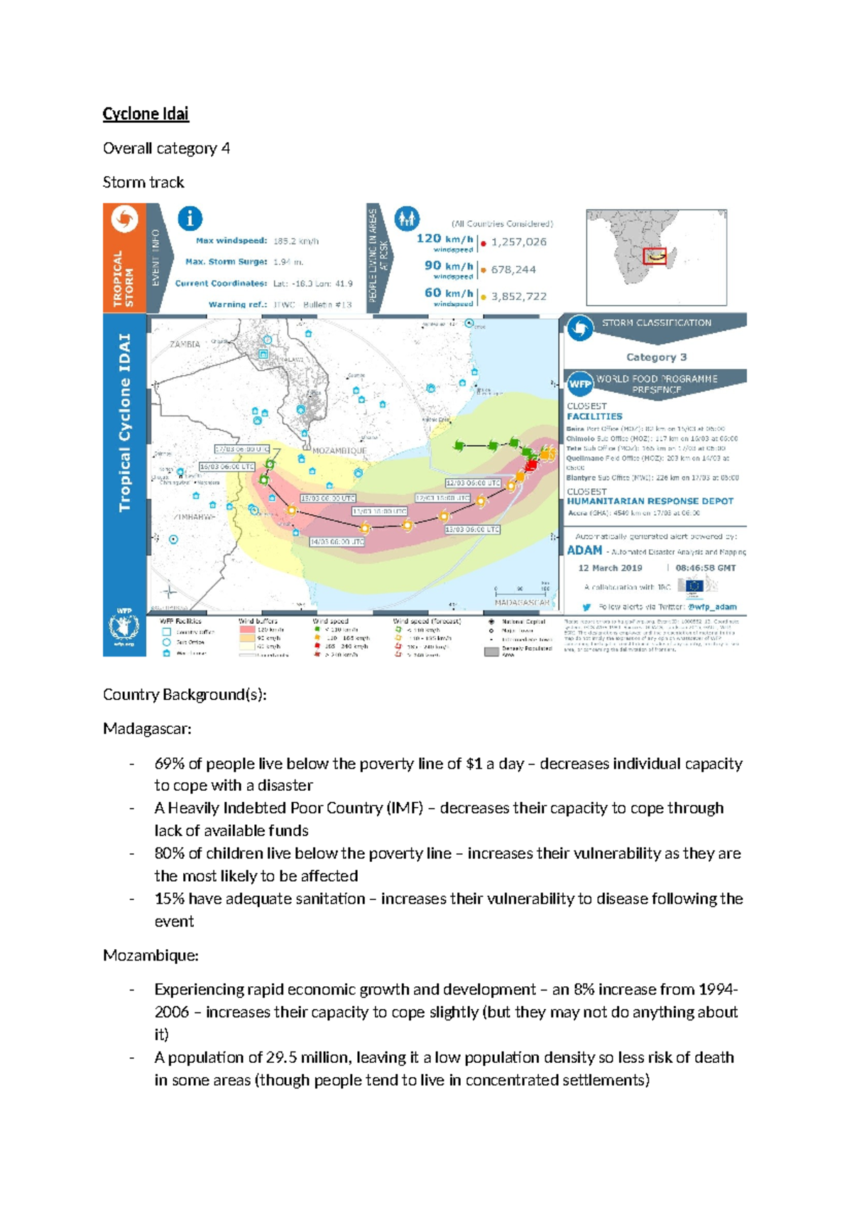 Cyclone Idai: Impact and Response Analysis in Southern Africa - Studocu