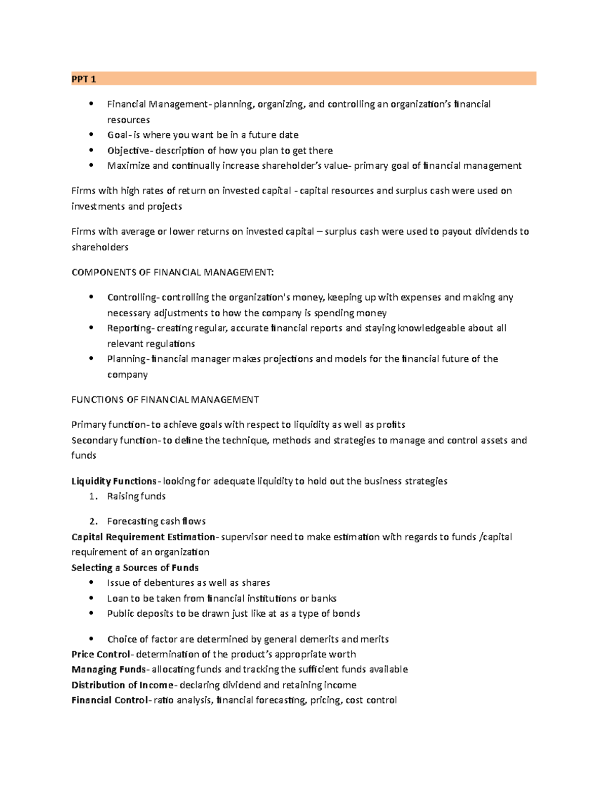 Midterm Exam Reviewer for Financial Management (FIN 101) - Studocu