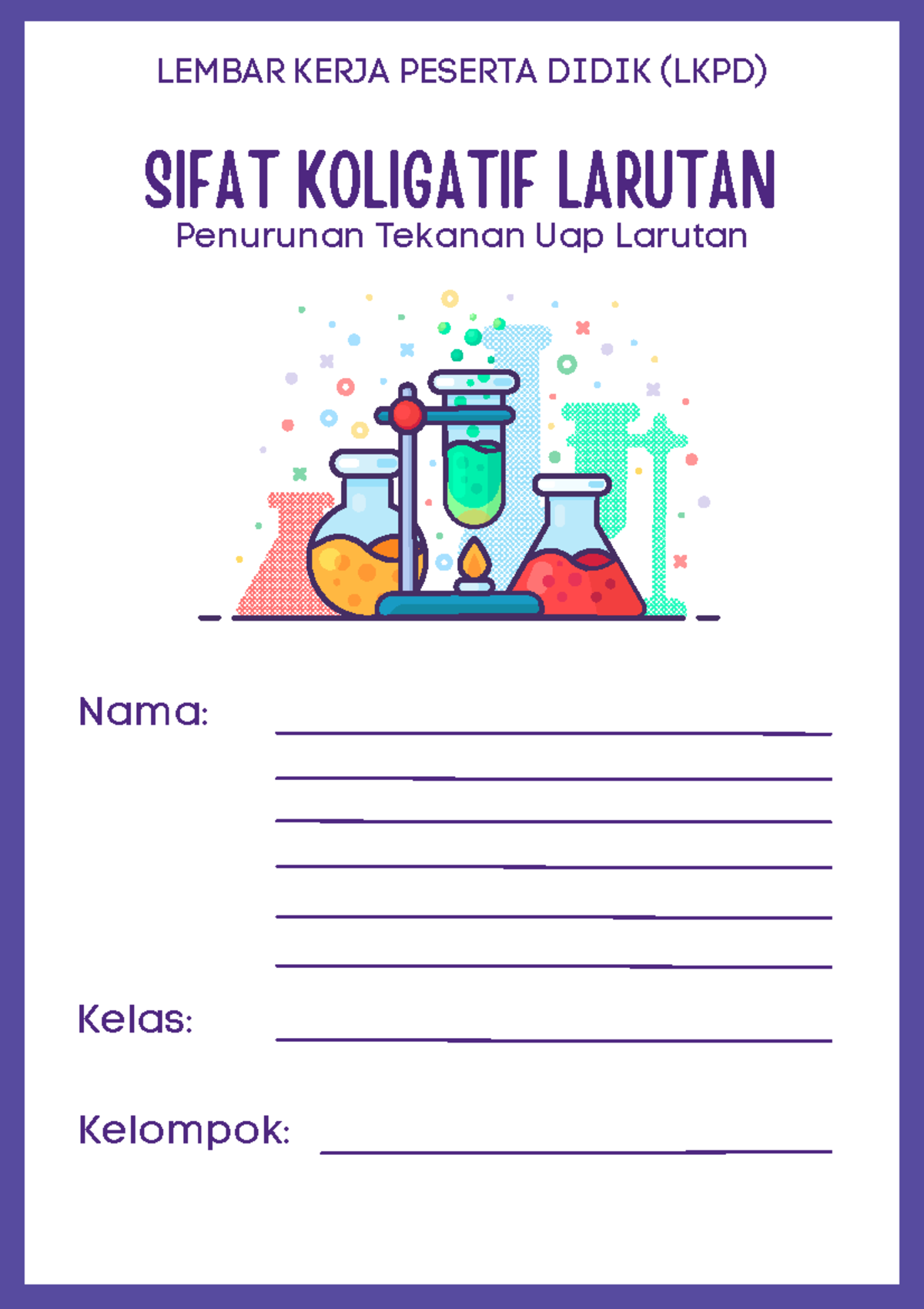 LKPD Sifat Koligatif Larutan: Penurunan Tekanan Uap dan Analisisnya - Document Preview