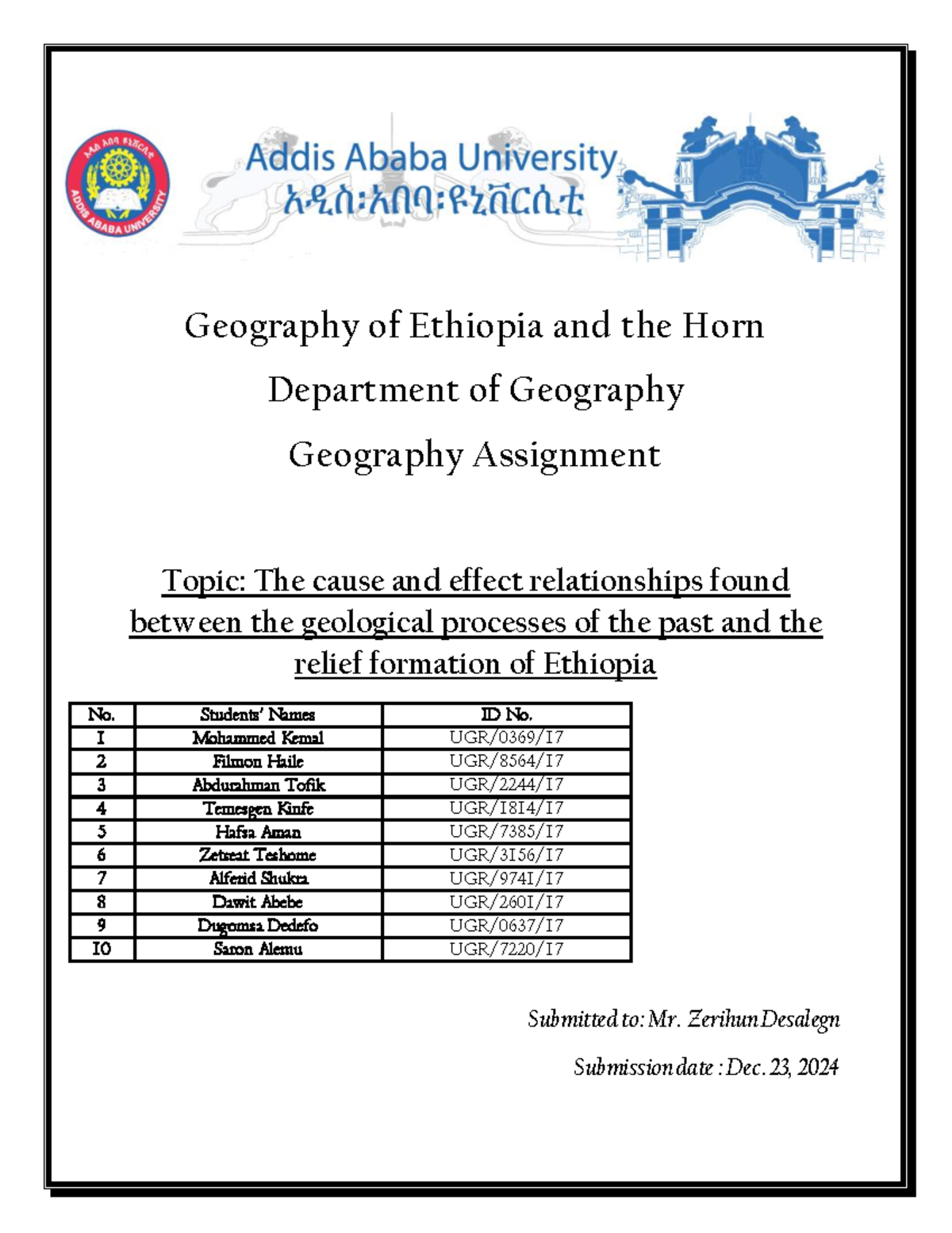 Geography assignment chp-2 geological study of Ethiopia - Geography of ...