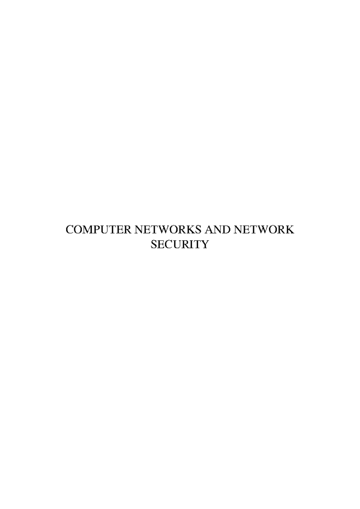 Computer Networks & Network Security: Module 1 Overview - Studocu