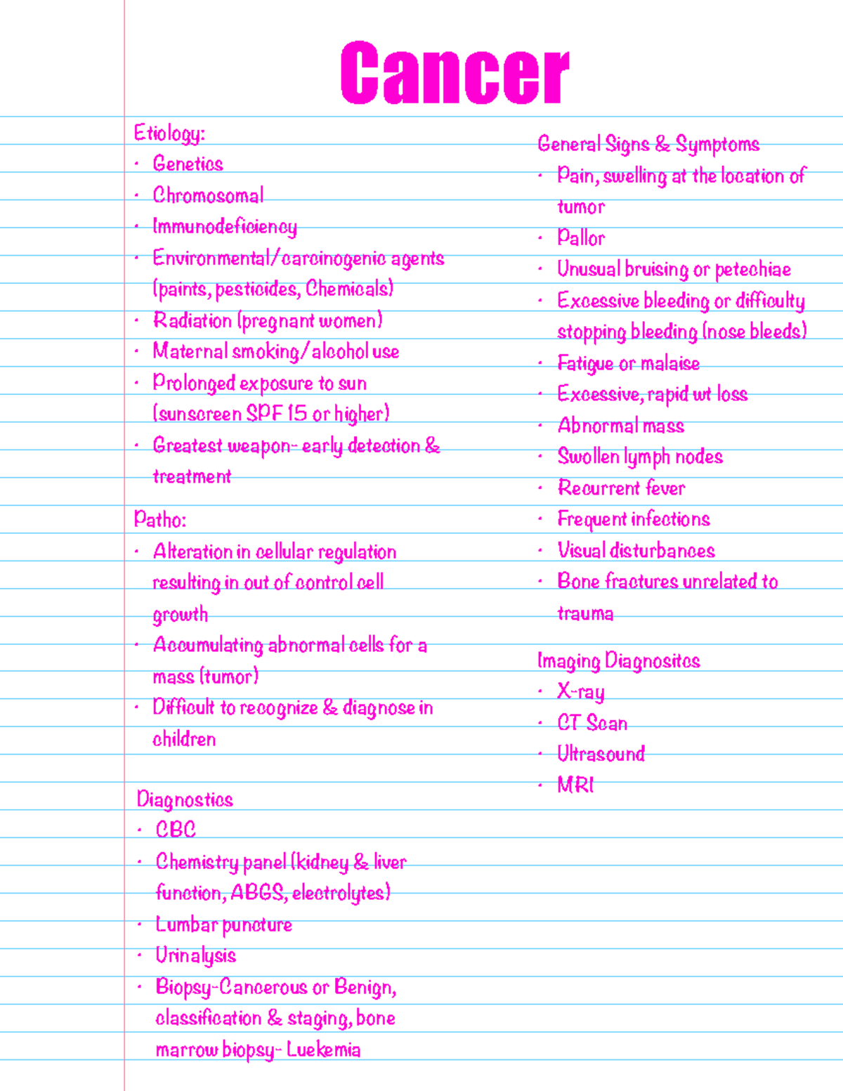 Cancer Genetics and Management: A Comprehensive Overview (NUR 301 ...