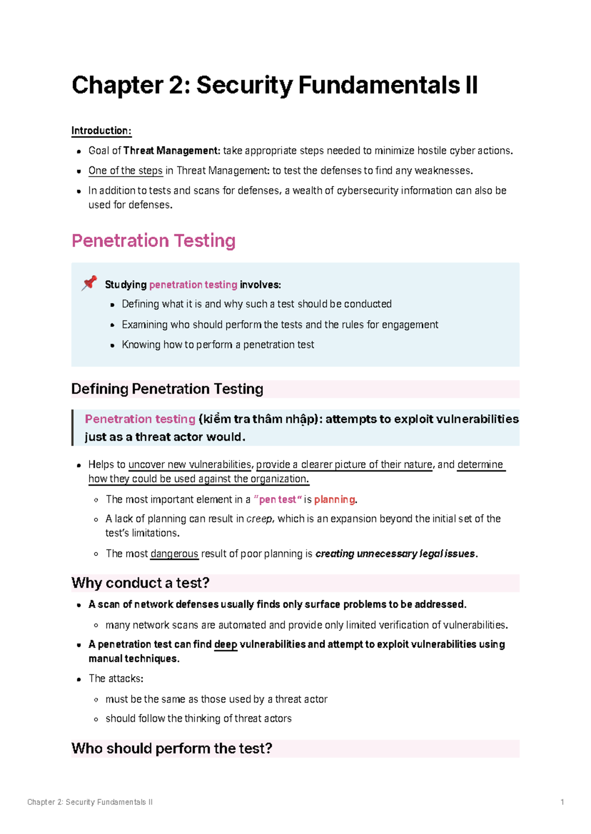 Chapter 2: Security Fundamentals II - Understanding Threat Management ...