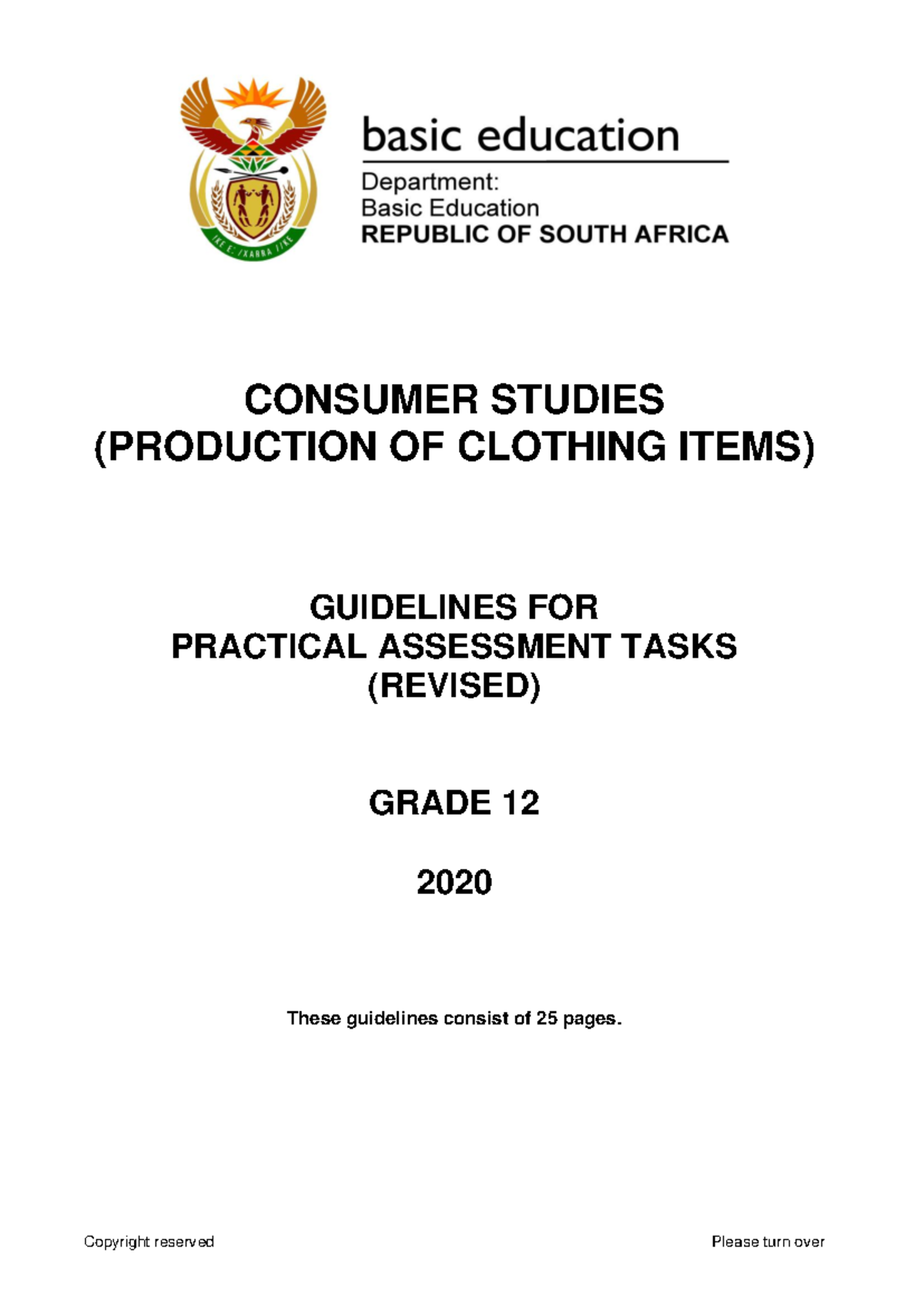 20 Gr 12 Consumer Studies Revised PAT Clothing - CONSUMER STUDIES ...