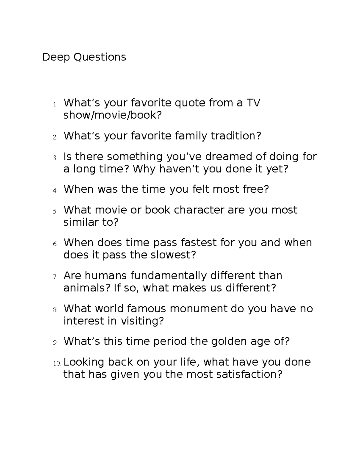 Deep Questions in Social Life: Reflections on Human Experience - Studocu