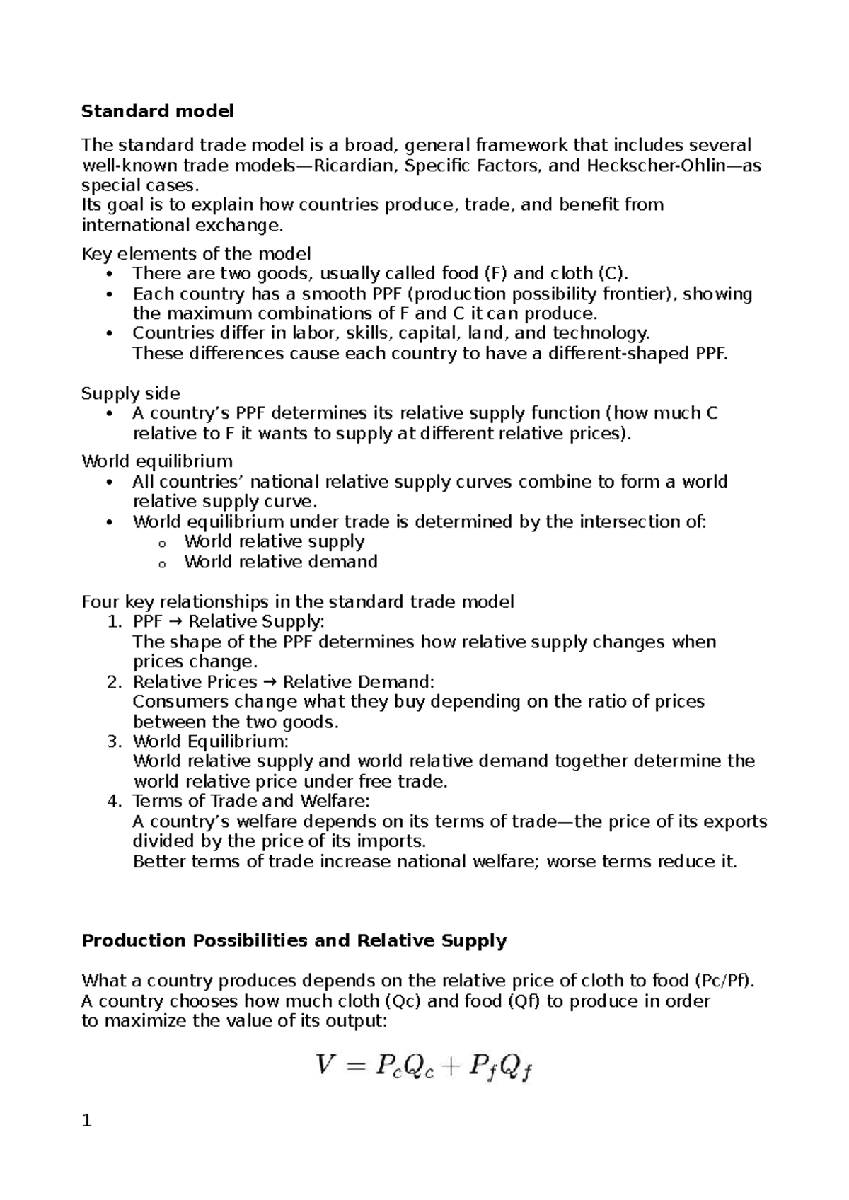 Standard Model - International Economics: Trade Dynamics Explained ...
