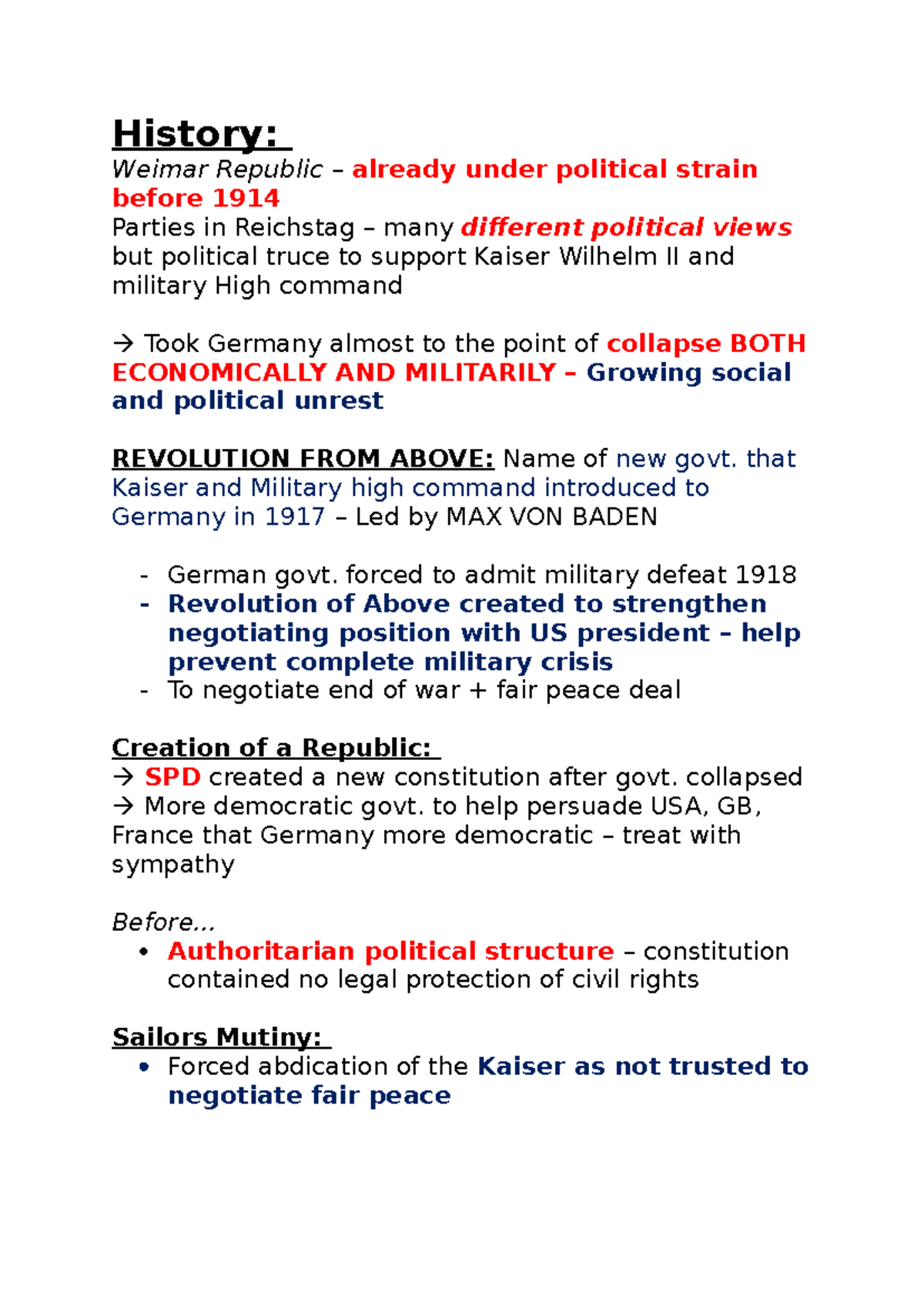 History - notes overview of the beginning of the course - History ...