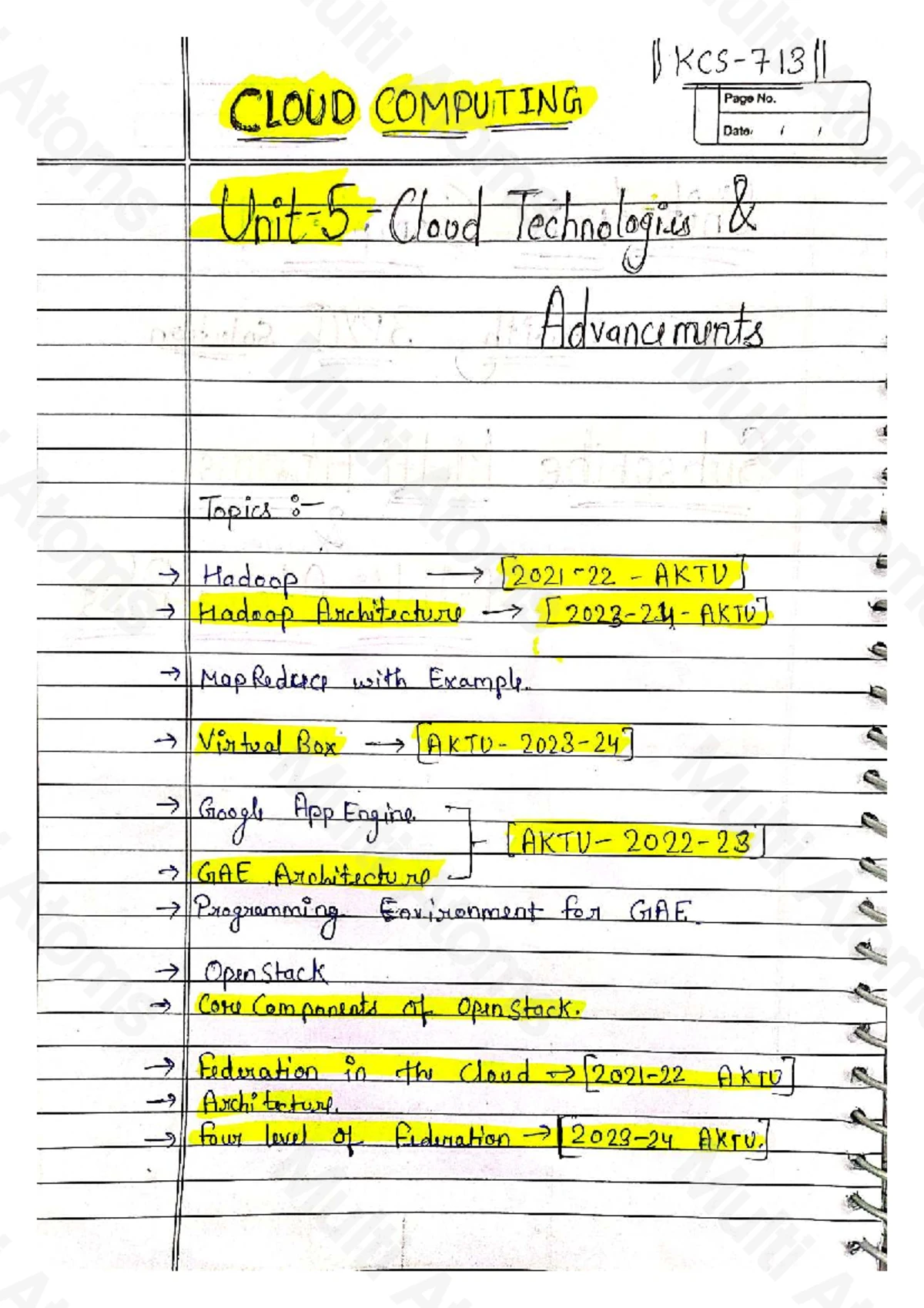 CC Unit 2 Lecture Notes: Key Concepts and Highlights - Studocu