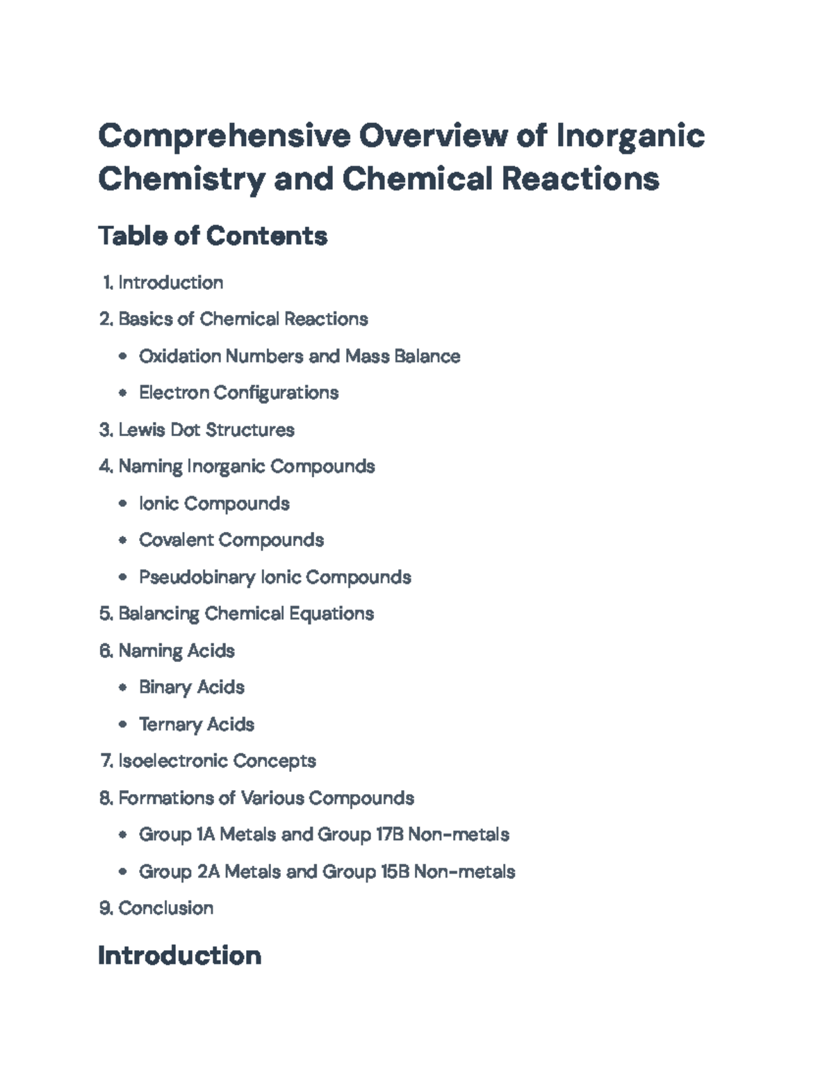 Inorganic Chemistry: Essential Principles, Reactions, and Naming Rules ...