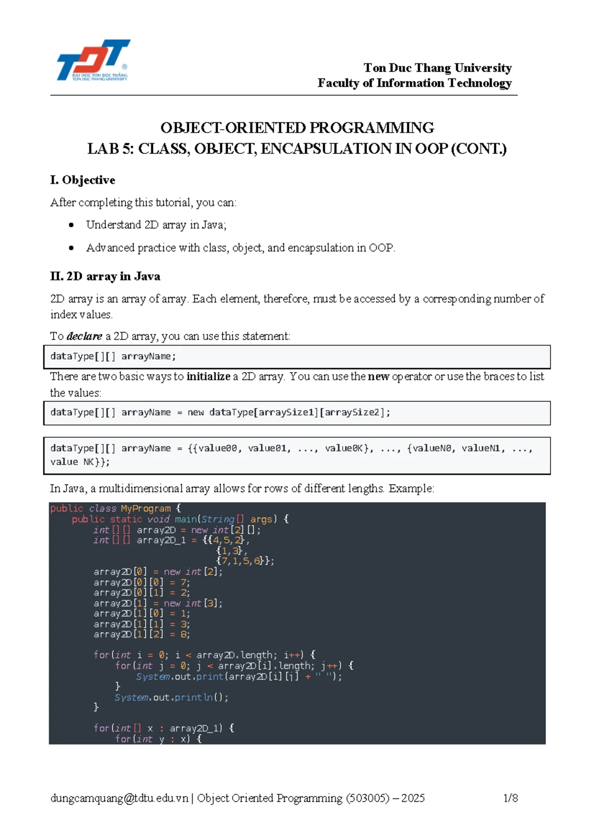 Lab 8: Understanding Generics and Collections in OOP - TDTU - Studocu