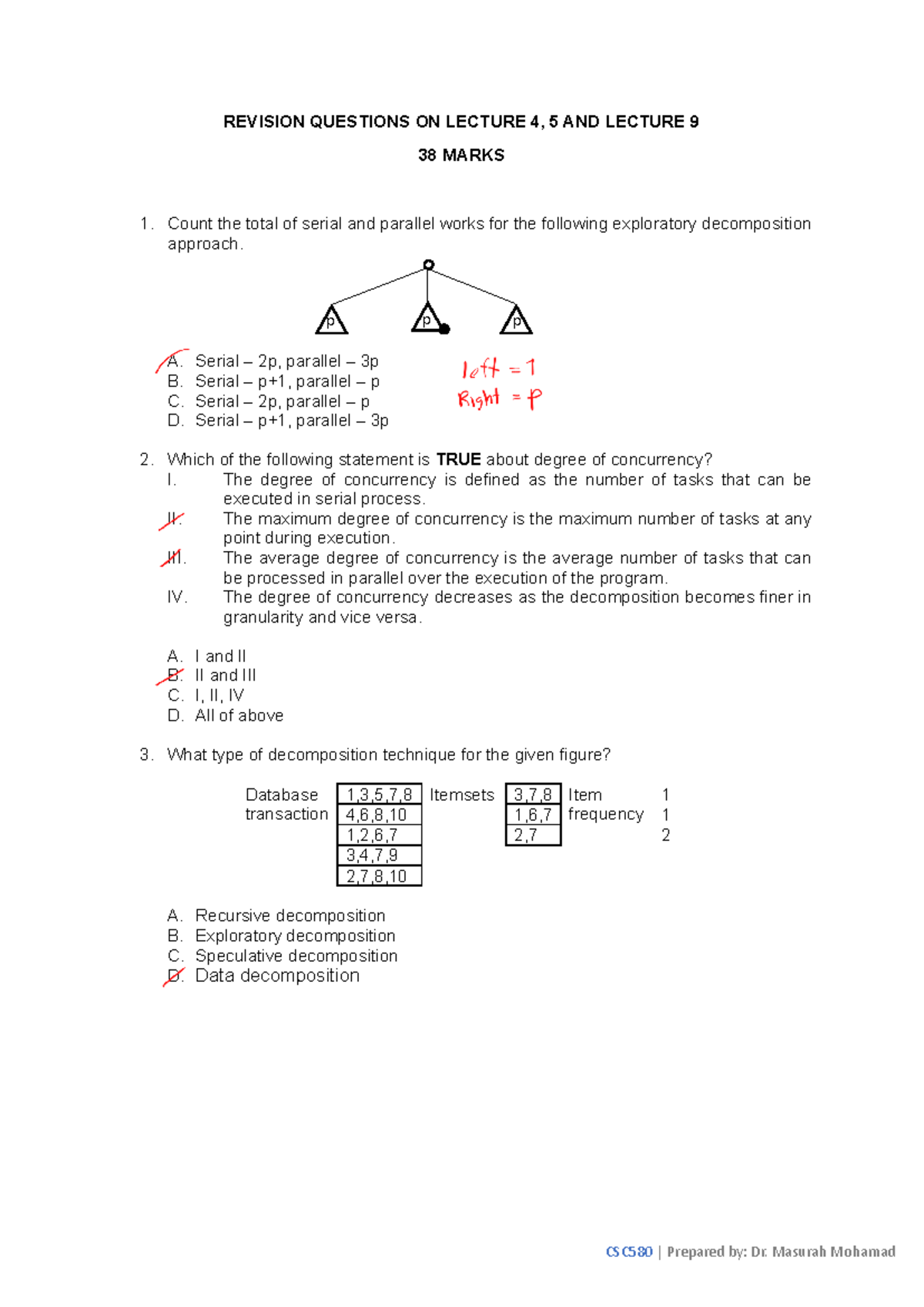 Revision Questions for Final Test CSC580 - Jan 25, 2023 - Studocu