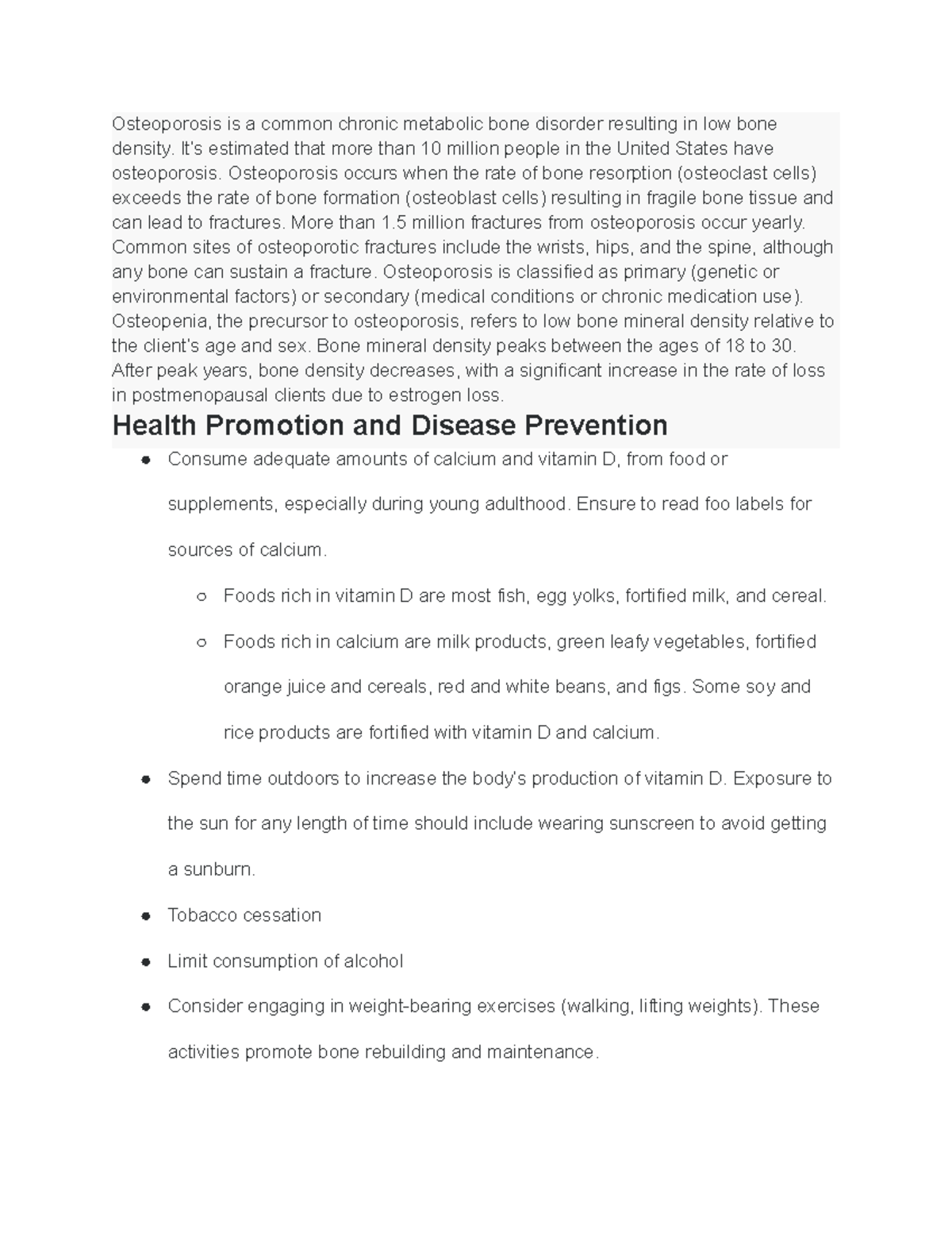 Nursing Care and Management of Osteoporosis: Strategies & Interventions ...