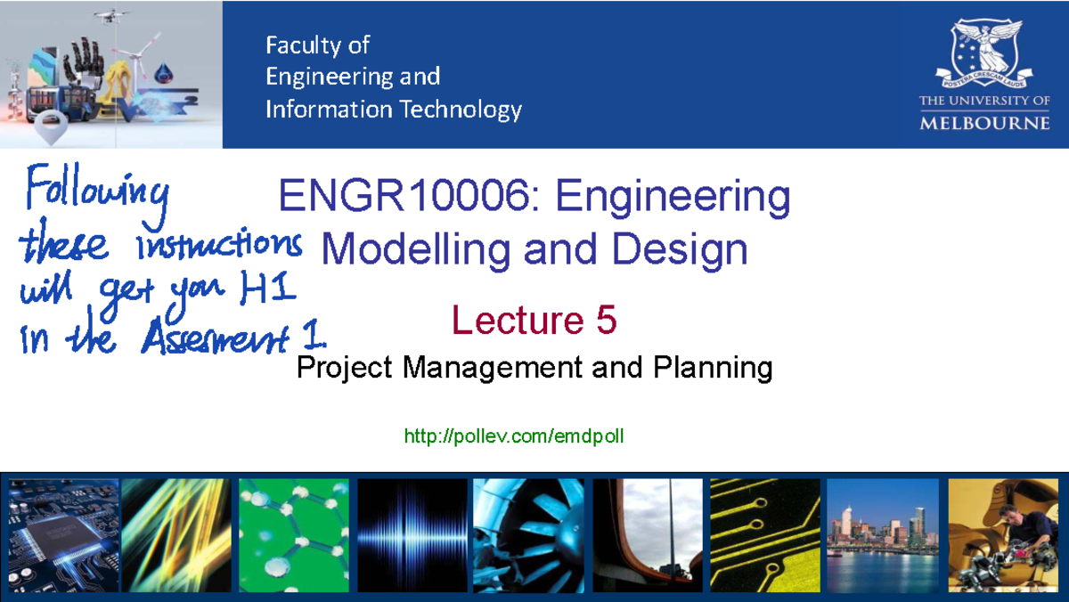 Engineering Modelling and Design EMD 2 Lecture 5: Project Management ...