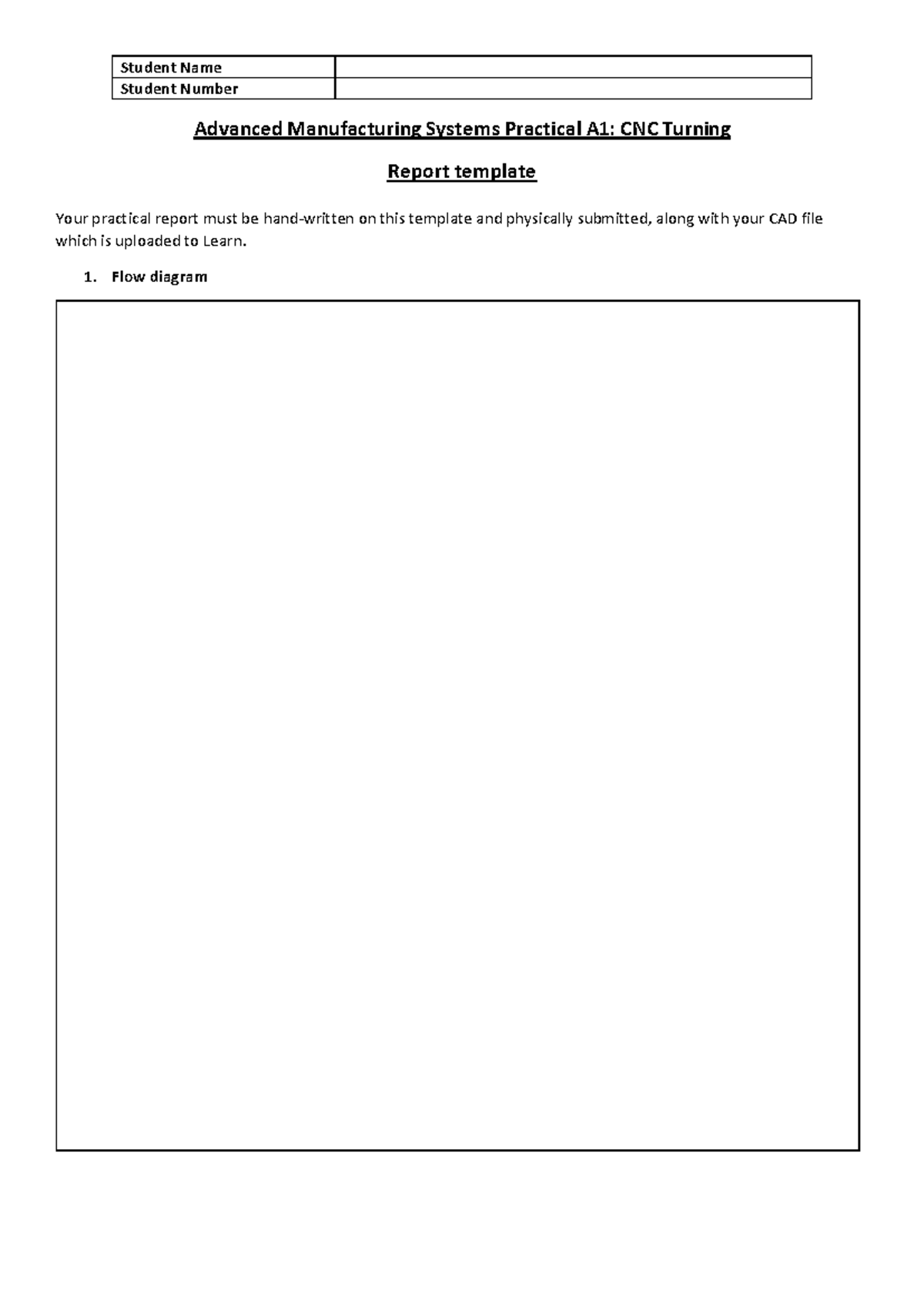 A1: CNC Turning Report Template for Advanced Manufacturing Systems ...