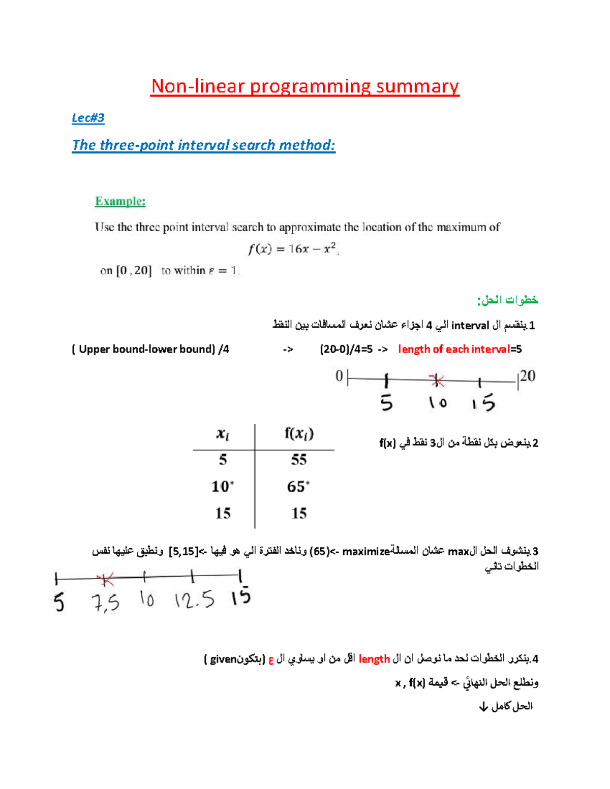 Lec 3-9: Summary of Non-Linear Programming Methods - Studocu
