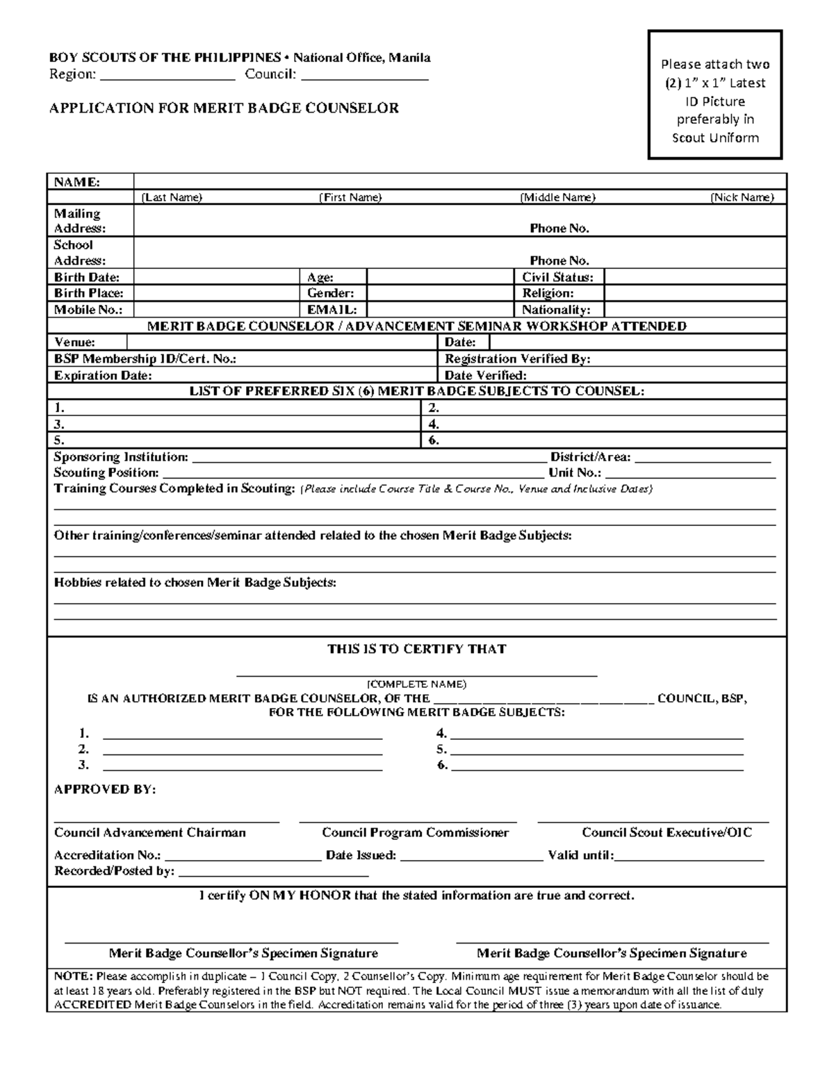 APP Merit Badge Counselor 2012 - BOY SCOUTS OF THE PHILIPPINES ...