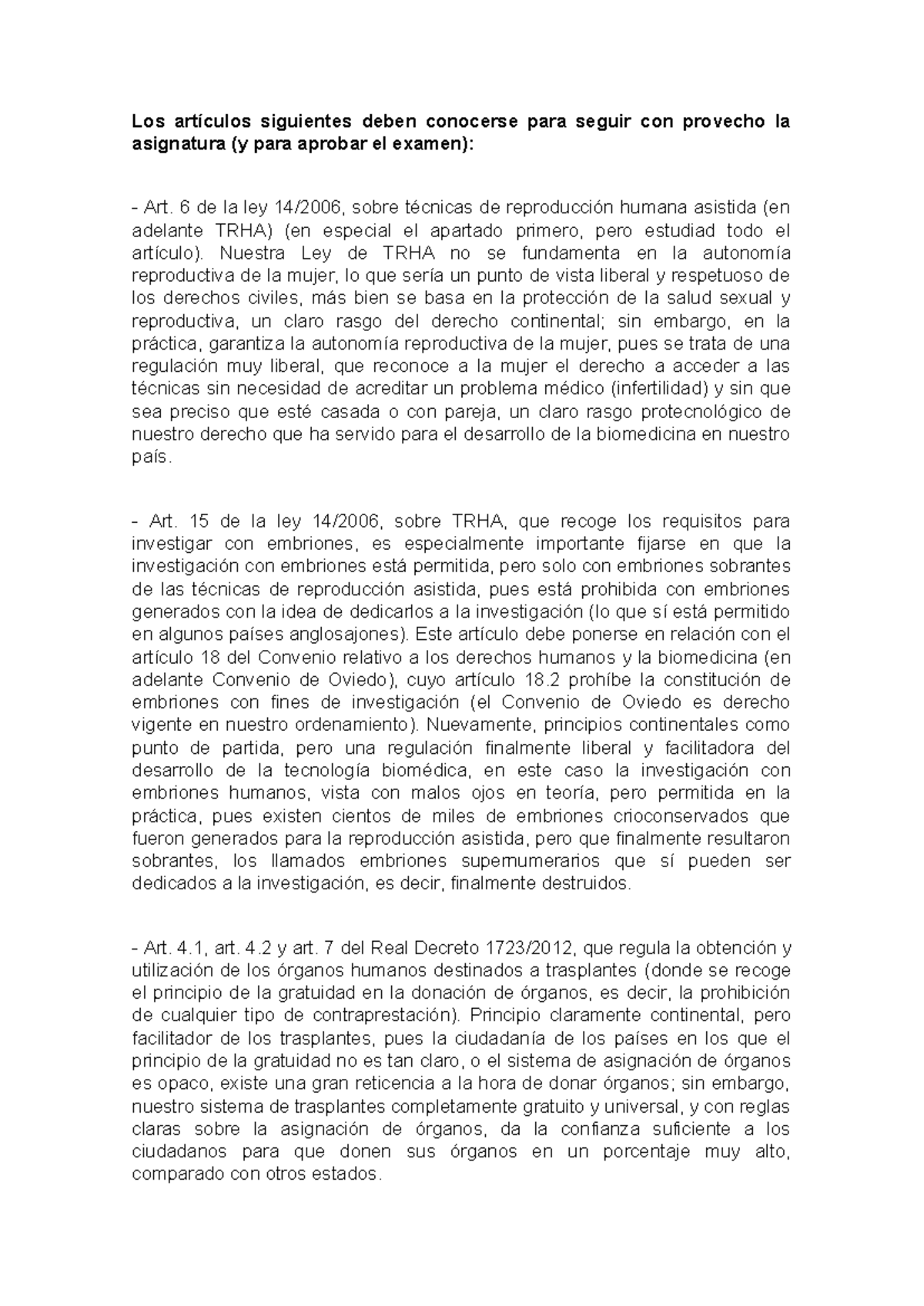 Artículos Clave de la Ley TRHA para el Examen 19-02-2026 - Studocu