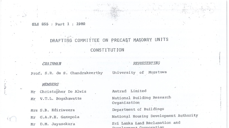 SLS 855 Part 1: 1989 - Specification for Cement Blocks Standards - Studocu