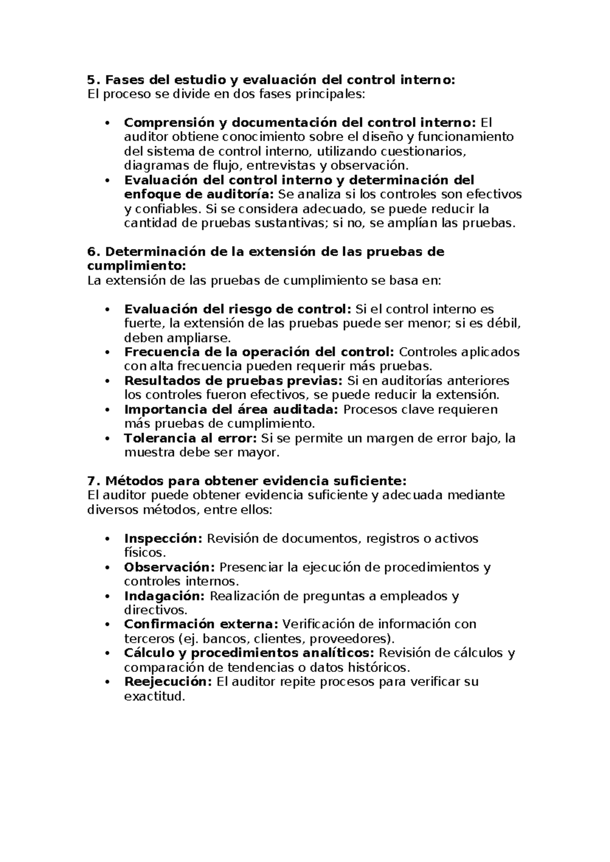 Cuestiones Tema 6: Evaluación del Control Interno en Auditoría - Studocu