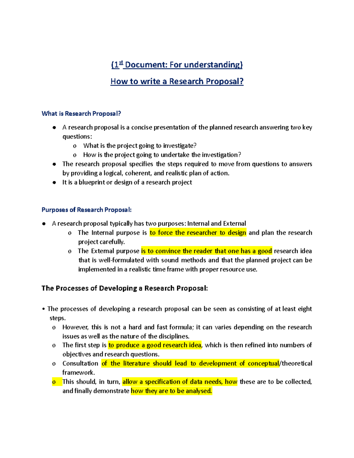 How to Write a Research Proposal: A Comprehensive Guide - Studocu