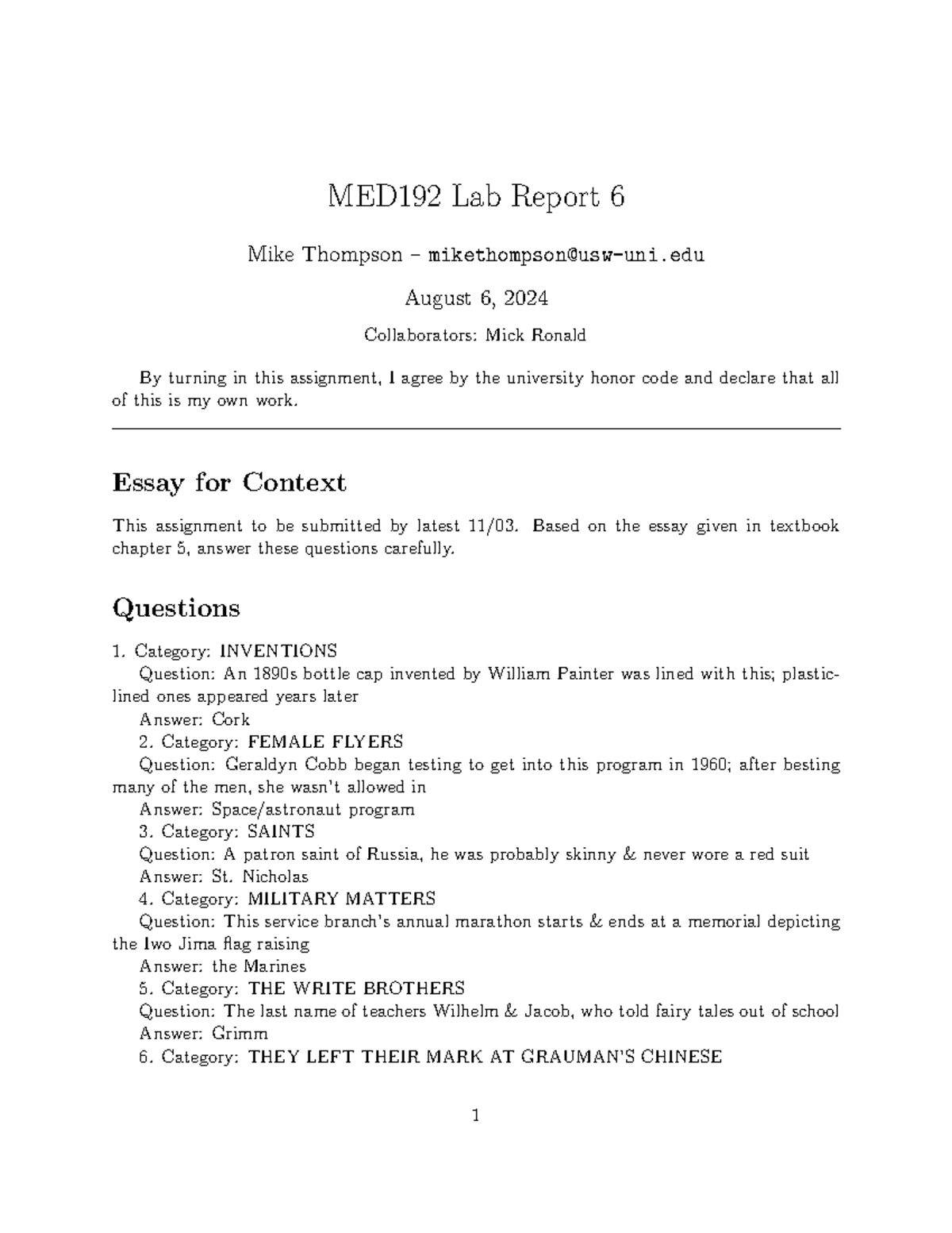 MED192 Lab Report 6: Inflammatory Biomarkers Investigation - Studocu