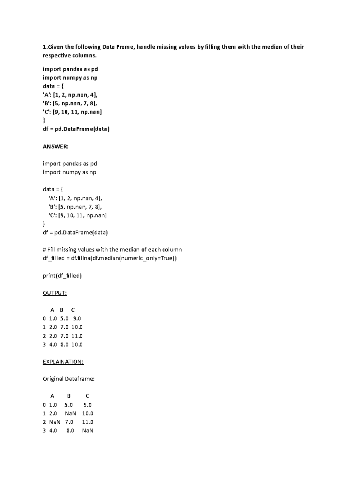 Assignment 2: Handling Missing Values & DataFrame Operations in Python ...