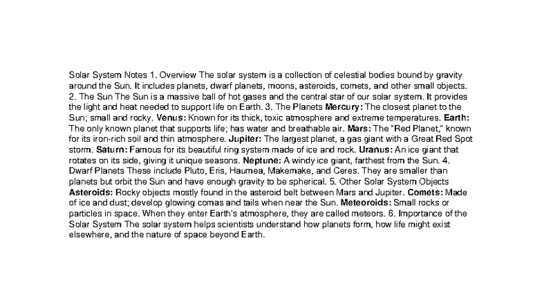 Solar System 101: Overview of Celestial Bodies and Their Importance ...
