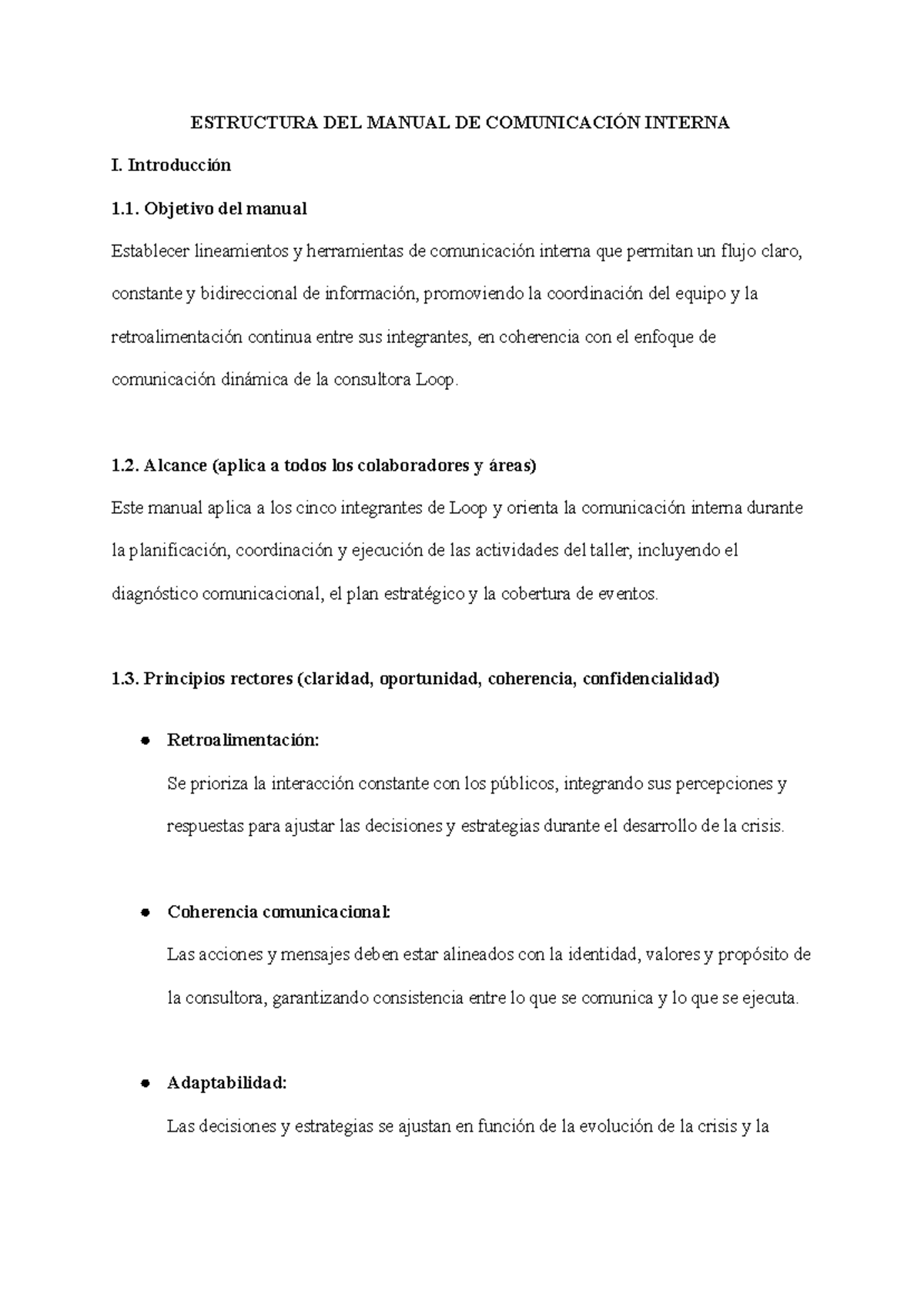 Manual de Comunicación Interna - Consultora Loop - Studocu