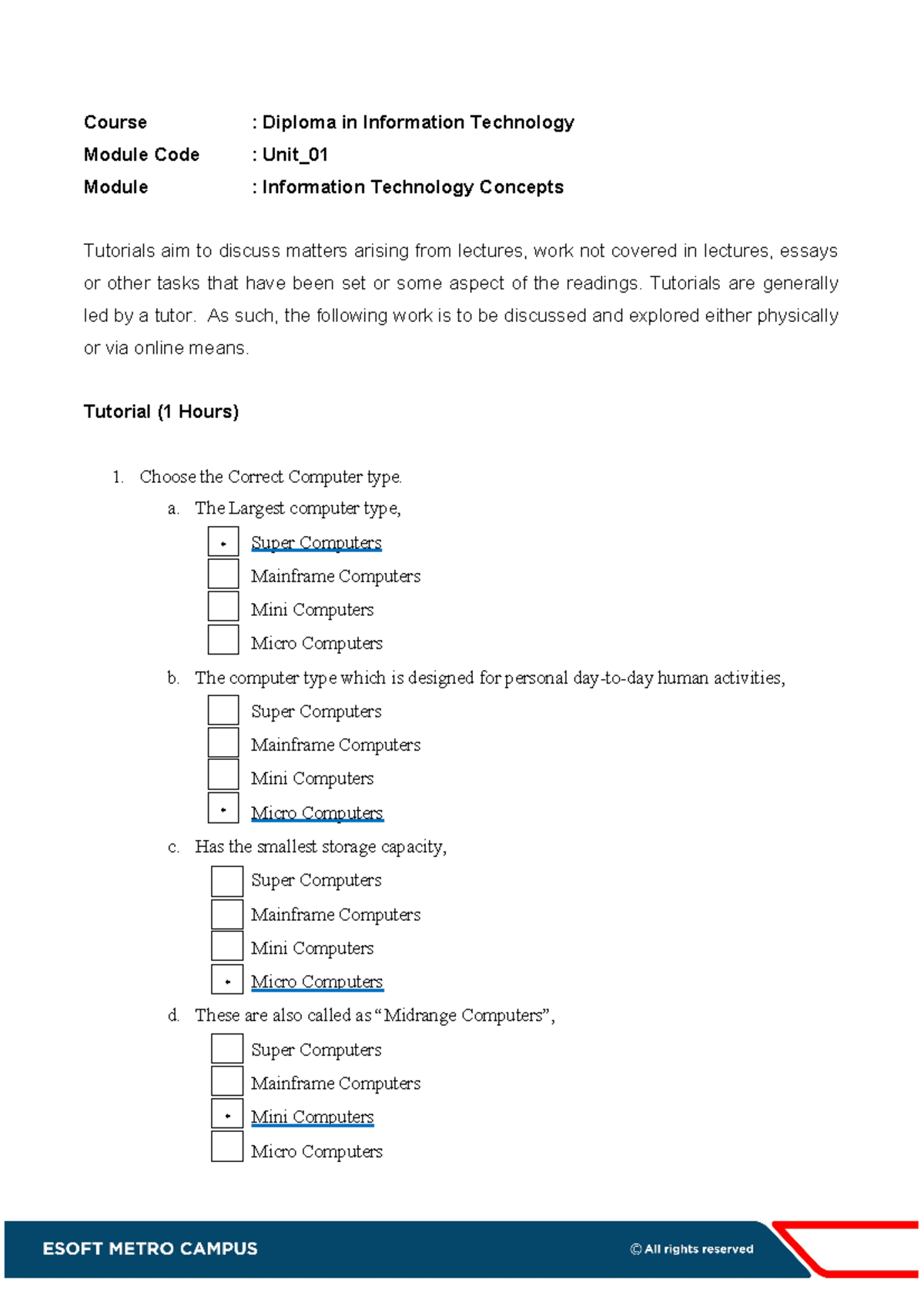 Tutorial 1.1 00096070 - IT Concepts Overview and Discussion Guide - Studocu