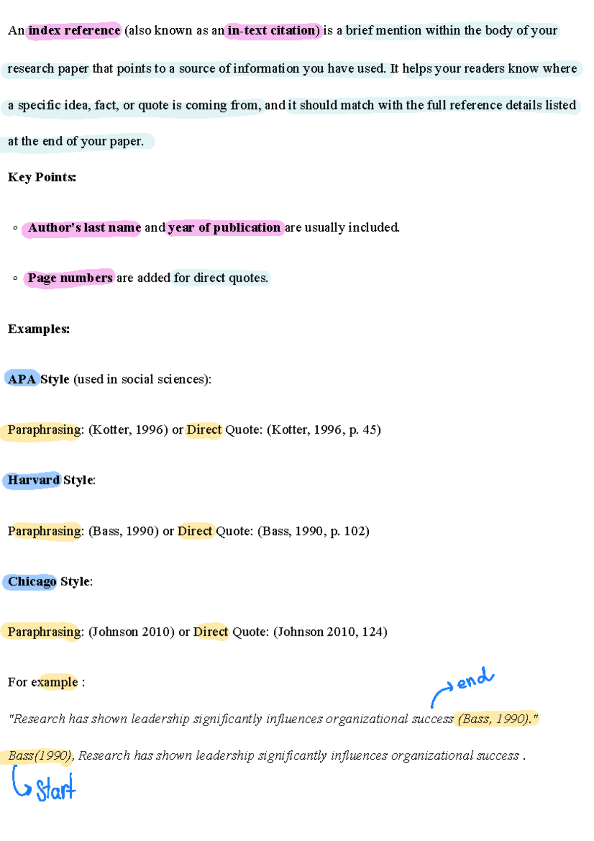 Index refernce - An index reference (also known as an in-text citation ...
