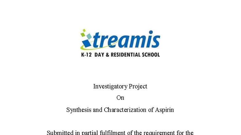 AISSCE Chemistry Investigatory Project: Synthesis & Characterization of ...