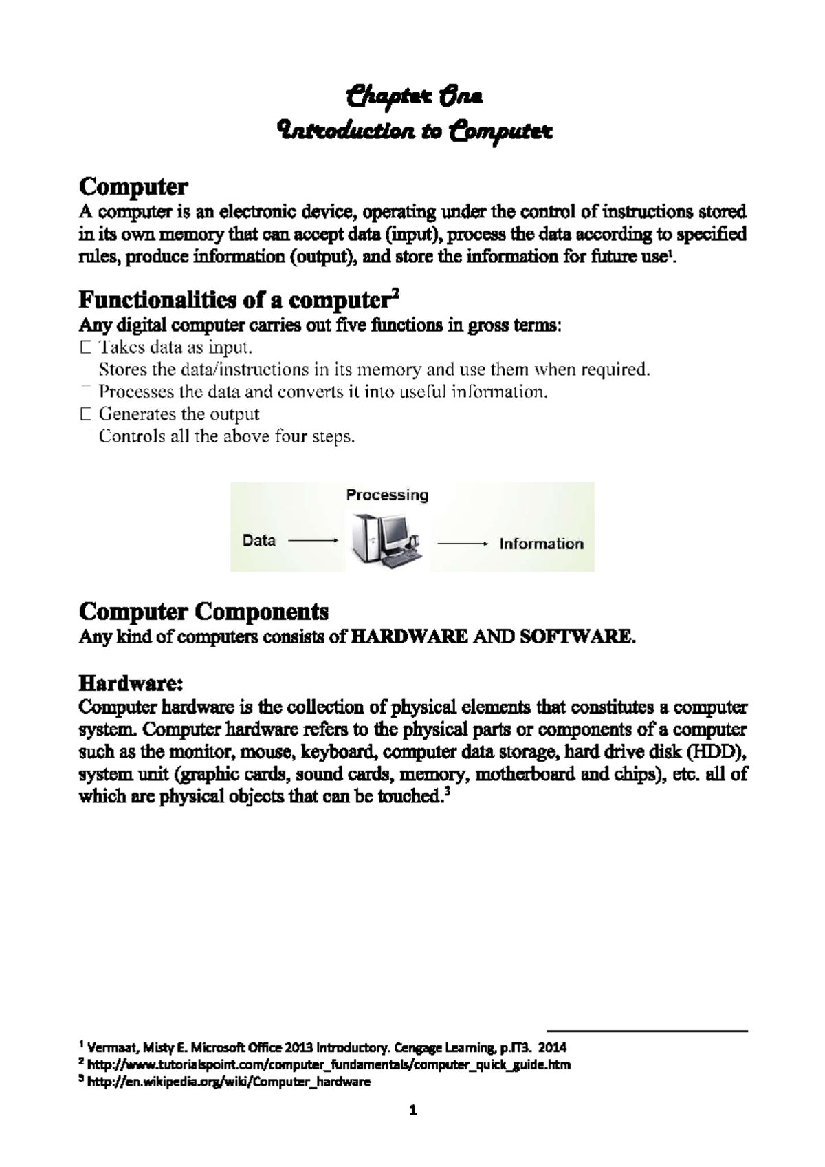 BCA Lecture Notes: Chapter 1 Overview and Key Concepts - Studocu
