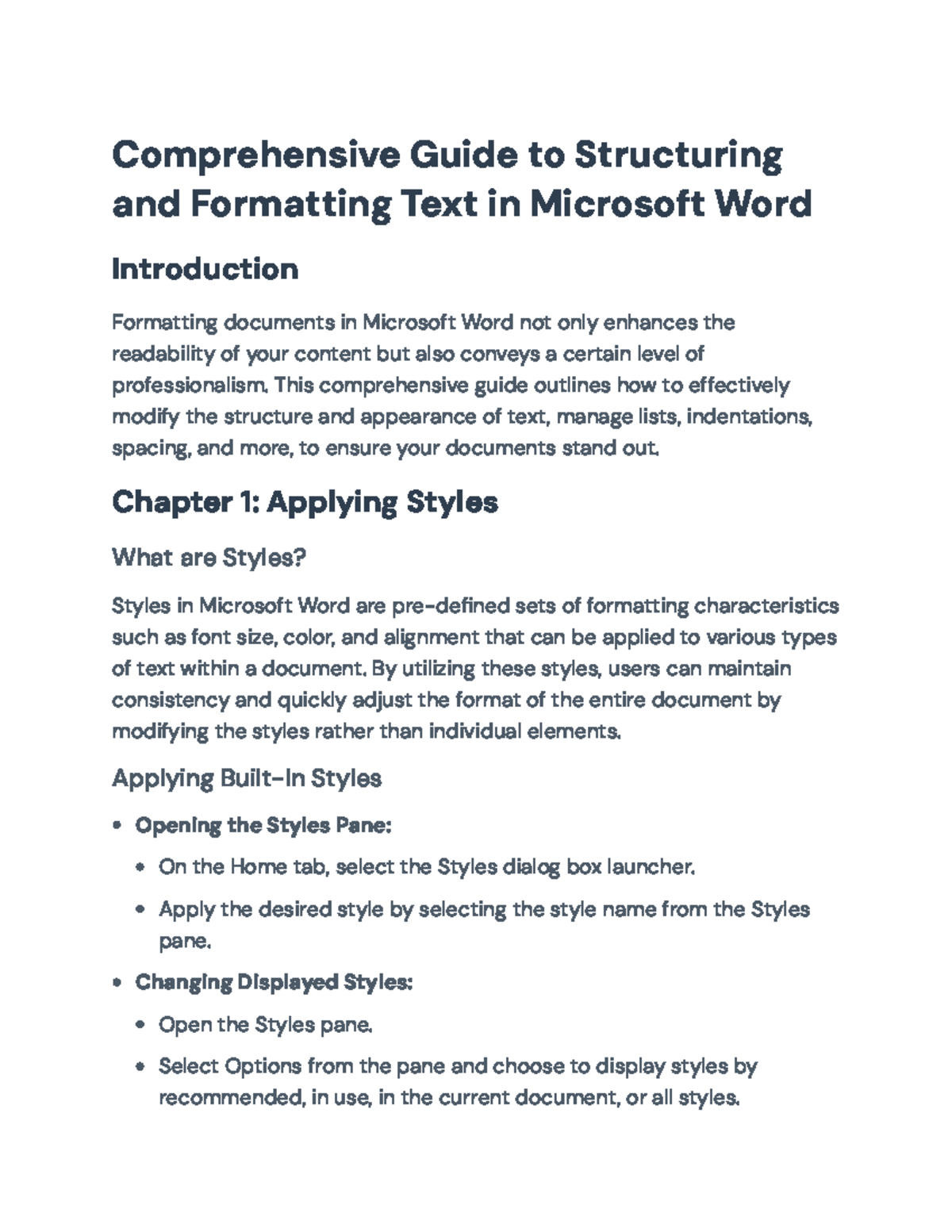 Comprehensive Formatting Guide for Microsoft Word (Final Exam Review ...
