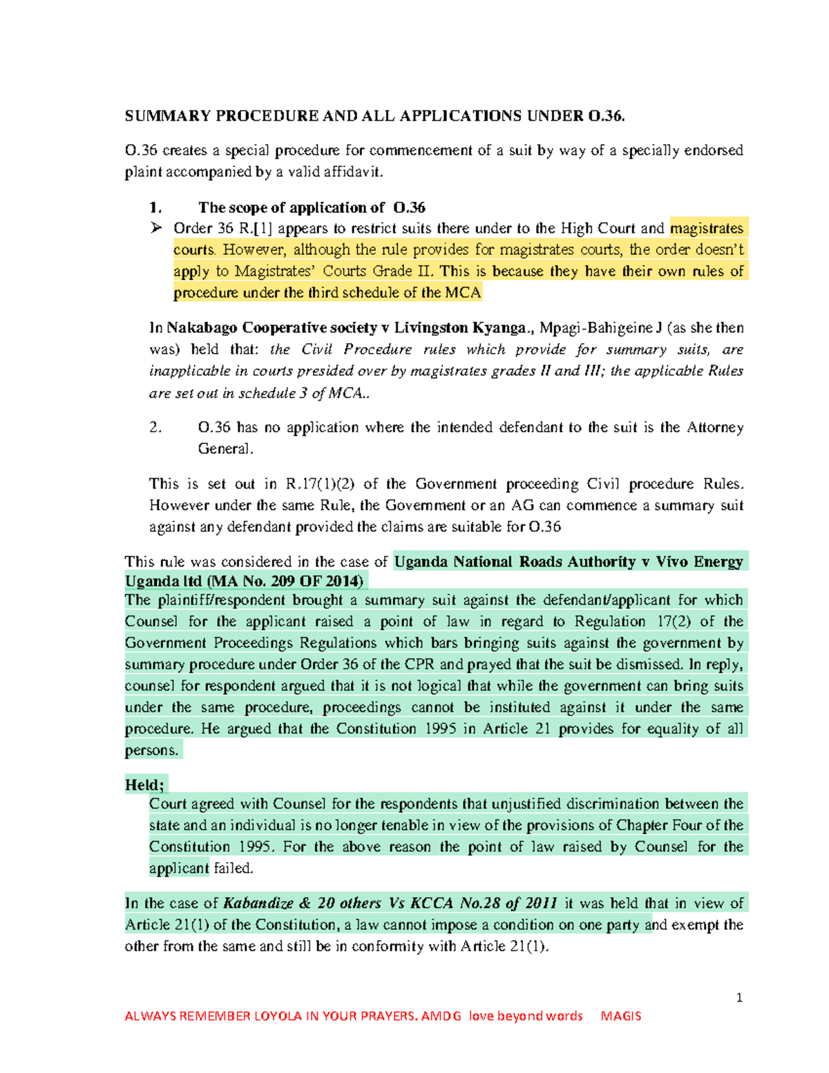 Summary Procedure and Applications Under O.36: A Comprehensive Overview ...