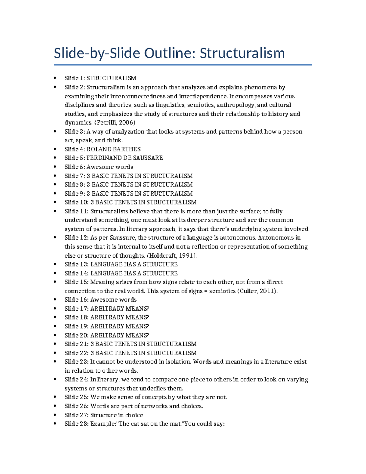 Structuralism: Key Concepts and Applications in Literature - Studocu