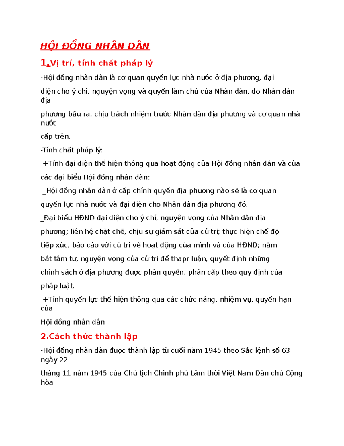 Tổ Chức và Hoạt Động của Hội Đồng Nhân Dân (HĐND) - Studocu