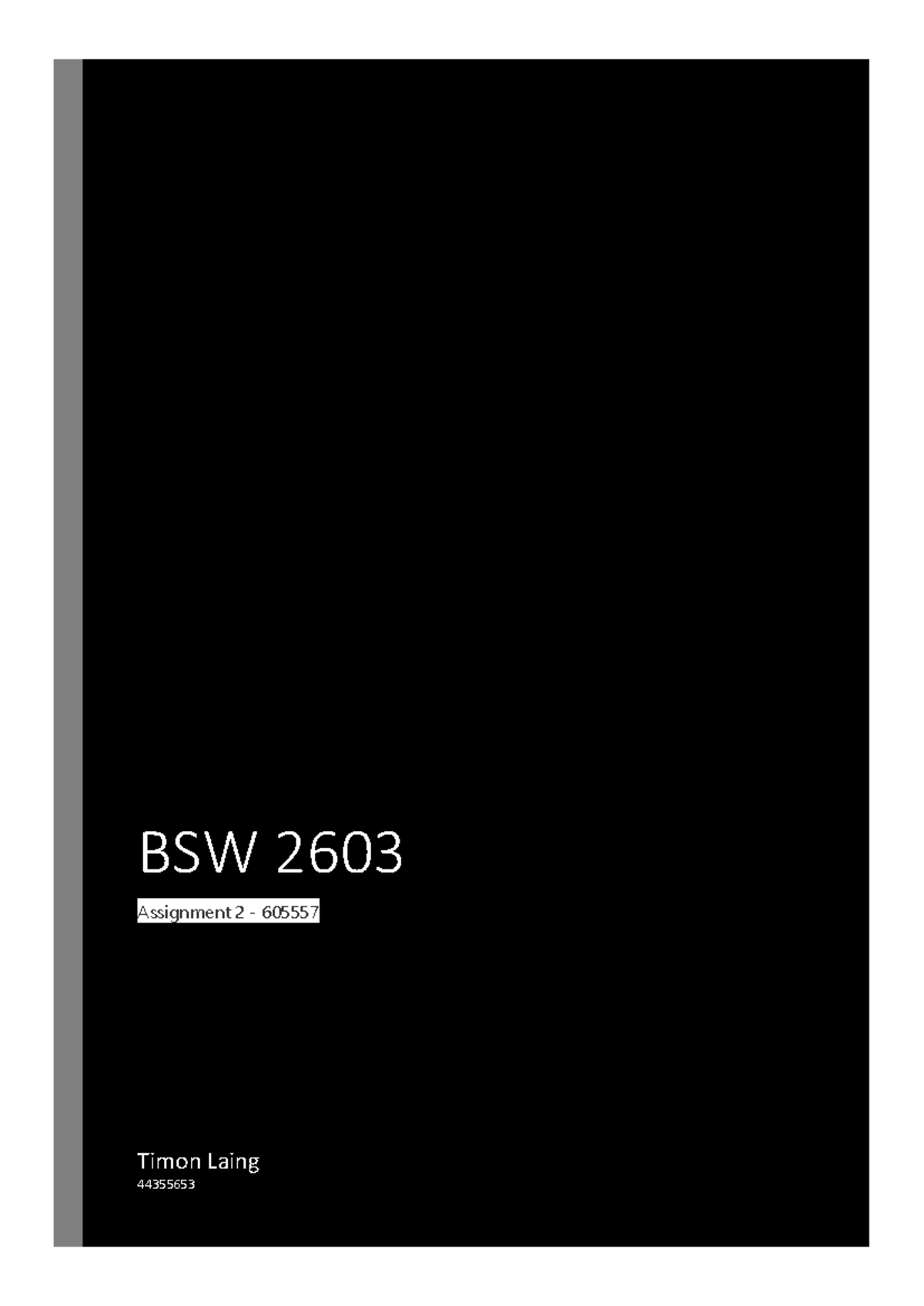BSW2603 Assignment 2: Exploring Social Welfare Policy Dynamics - Studocu