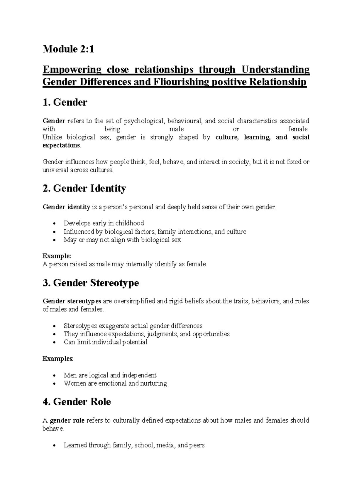 Module 2:1 Gender Differences in Relationships and Social Behavior ...