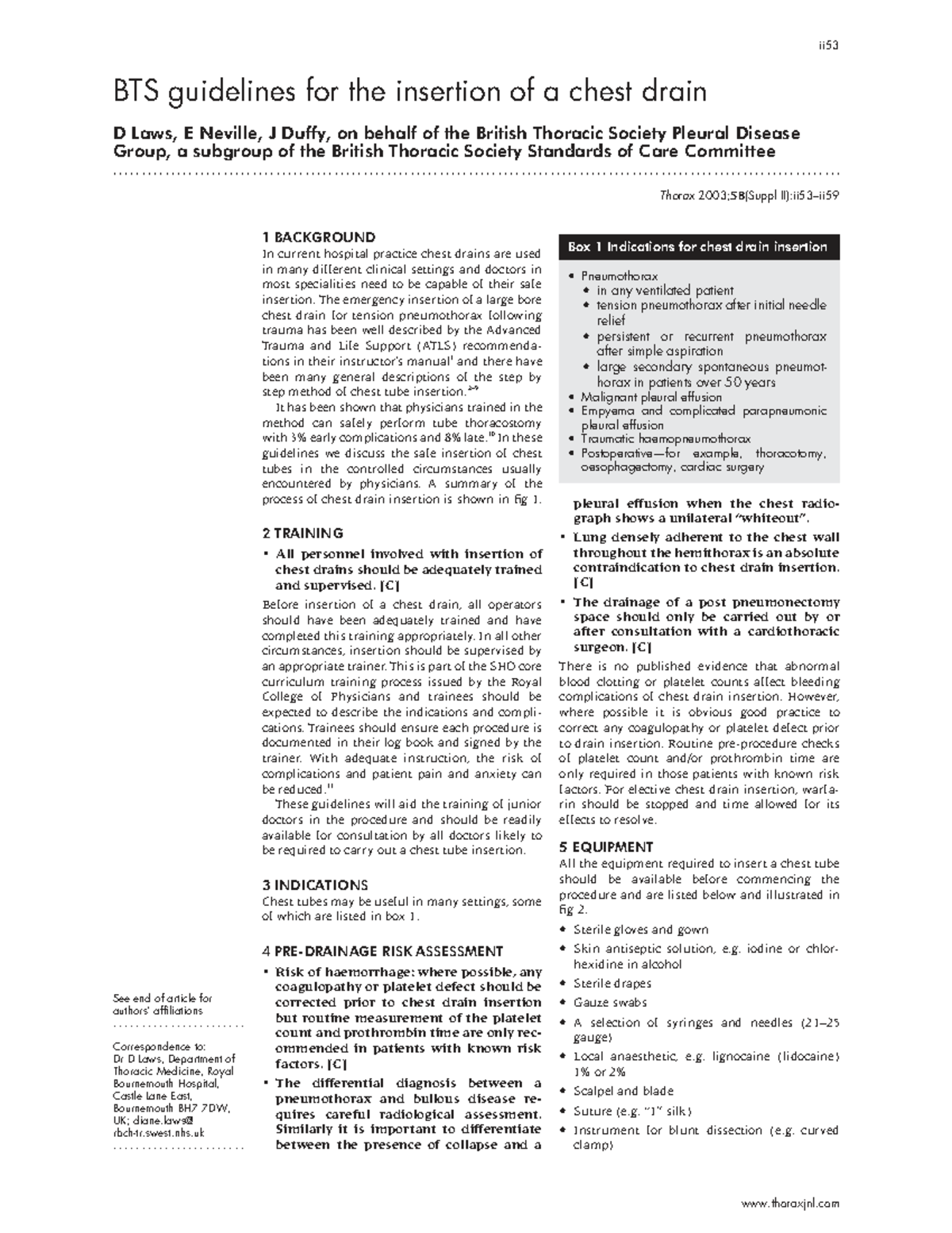 BTS Guidelines for Chest Drain Insertion: Best Practices and Techniques ...