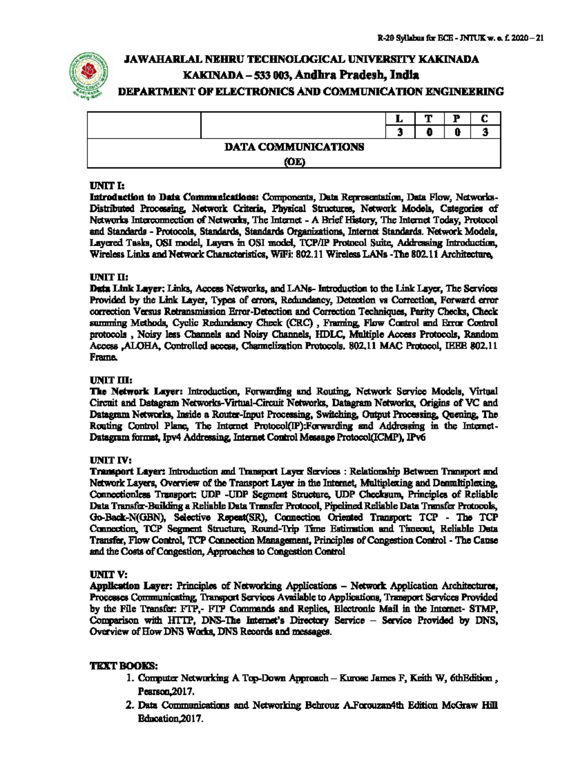 IV-I DC Lecture Notes - Department of Information Technology Lecture ...